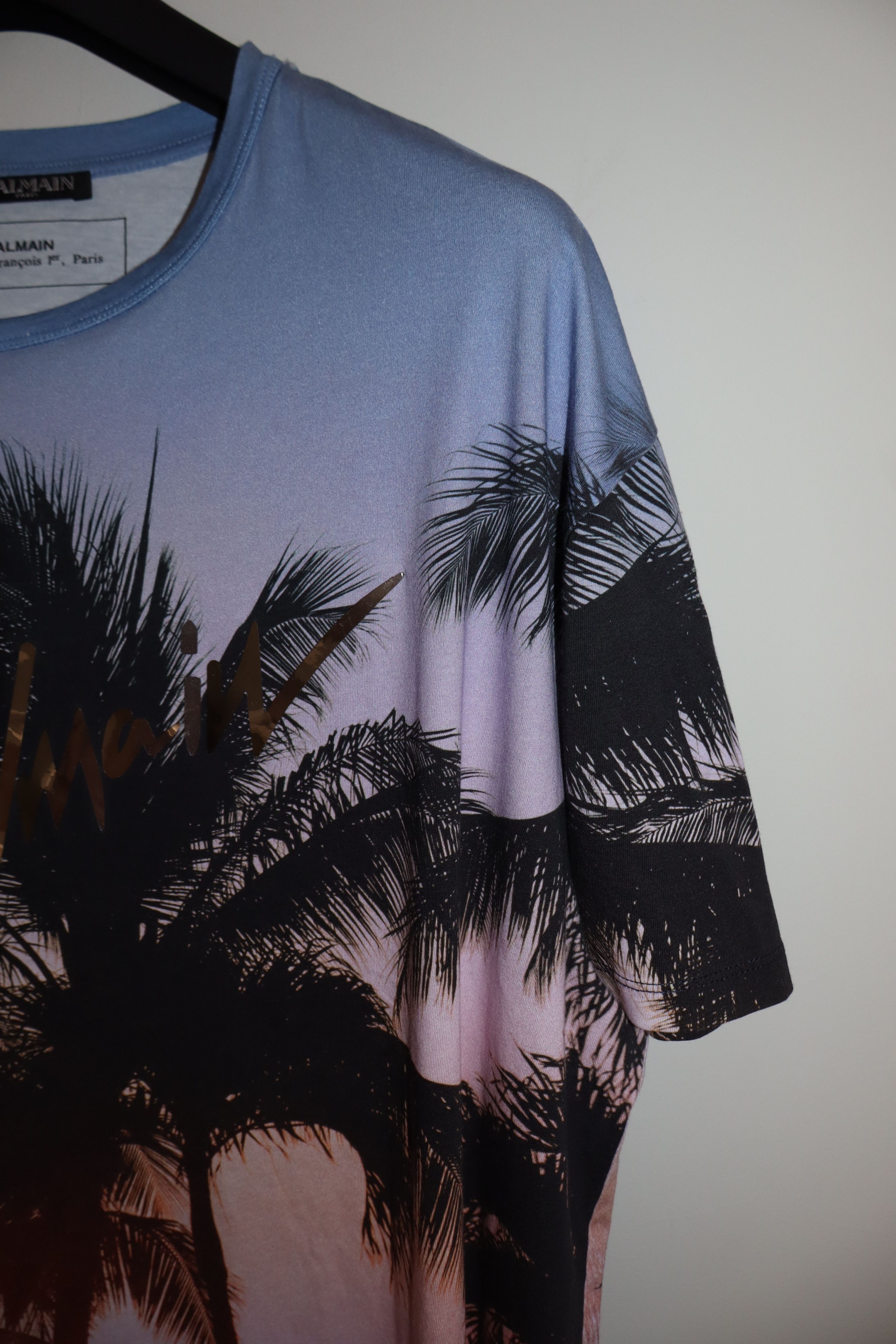Balmain Palm print logo t-shirt Size US M / EU 48-50 / 2 - 2 Thumbnail