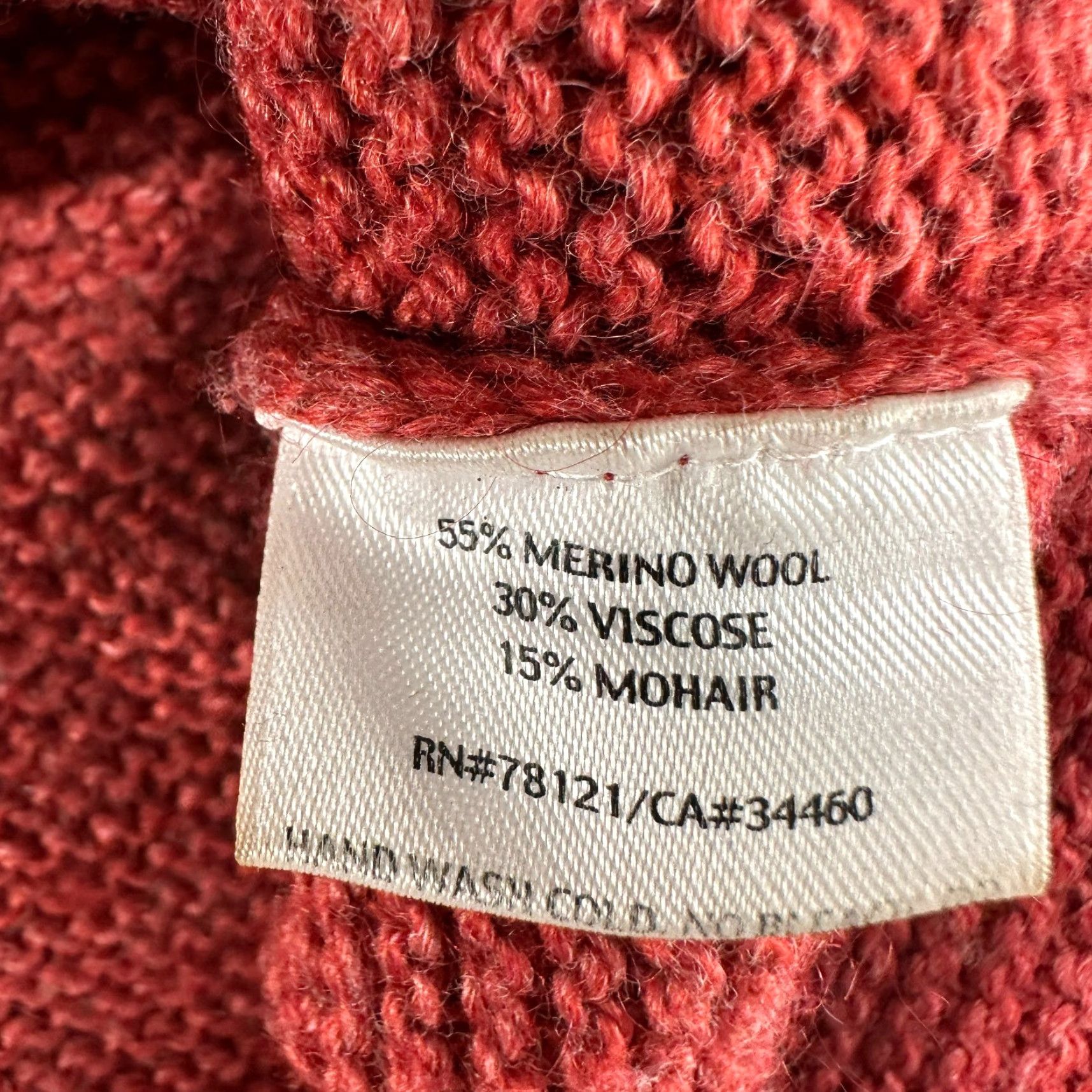 Eileen Fisher Eileen Fisher Cardigan Sweater Womens PM Orange Knit Wool Polyester Raglan Sleeve Round Neck Button 90s Classic All Seasons Lightweight Size M / US 6-8 / IT 42-44 - 6 Thumbnail