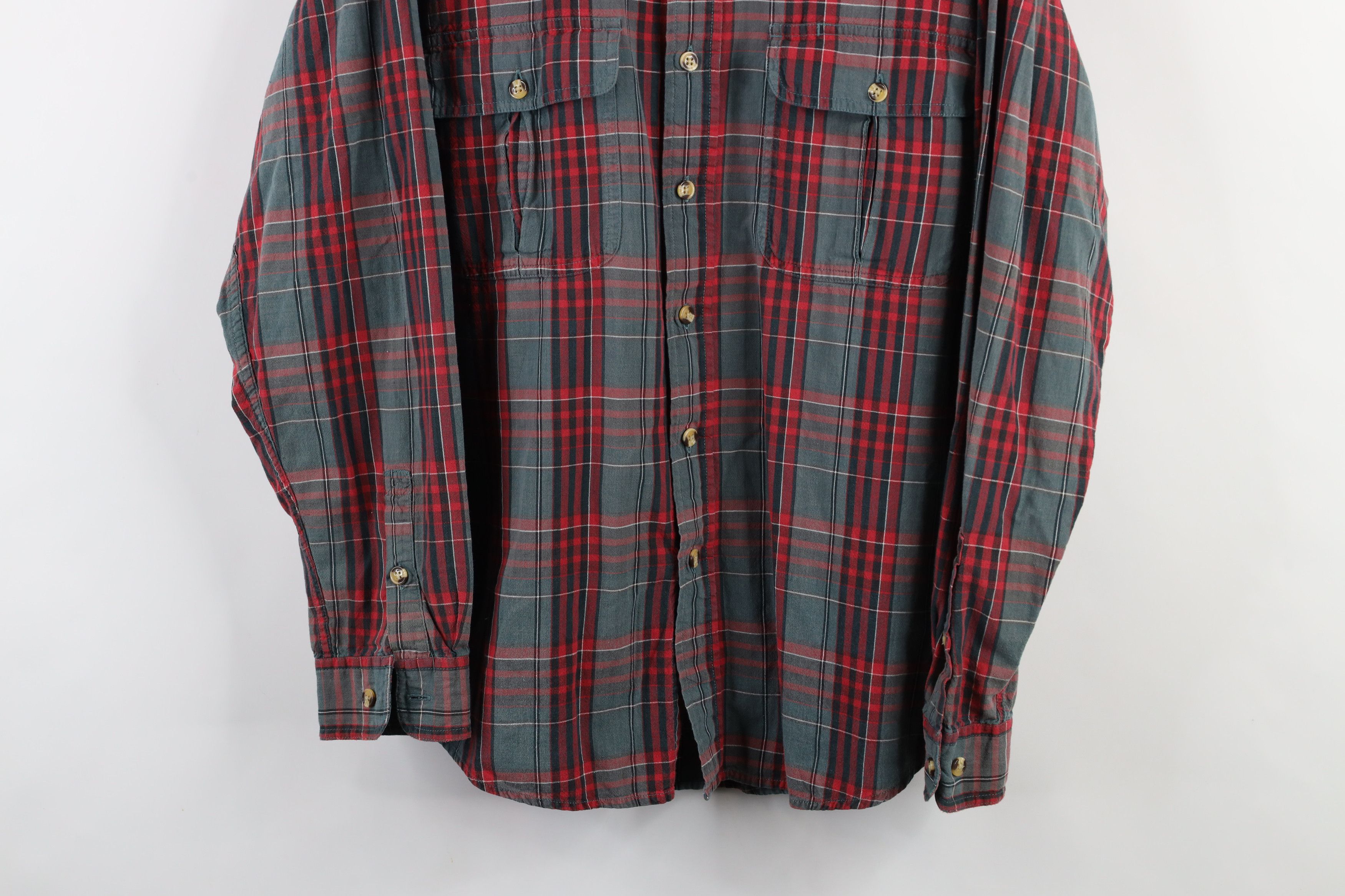 Cabelas × Vintage Vintage 90s Cabelas Pocket Collared Button Shirt Plaid Size US XL / EU 56 / 4 - 3 Thumbnail