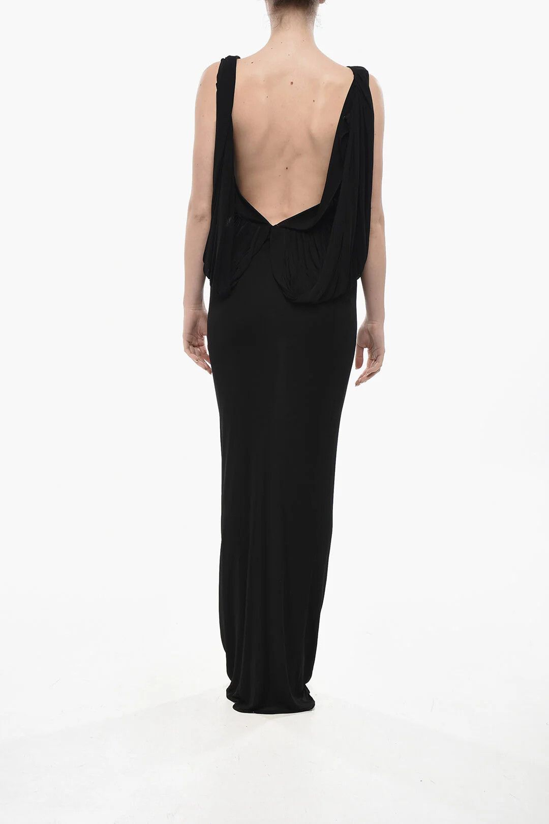 Saint Laurent Paris og1mm0326 Sheer Cupro Dress in Black Size M / US 6-8 / IT 42-44 - 2 Thumbnail