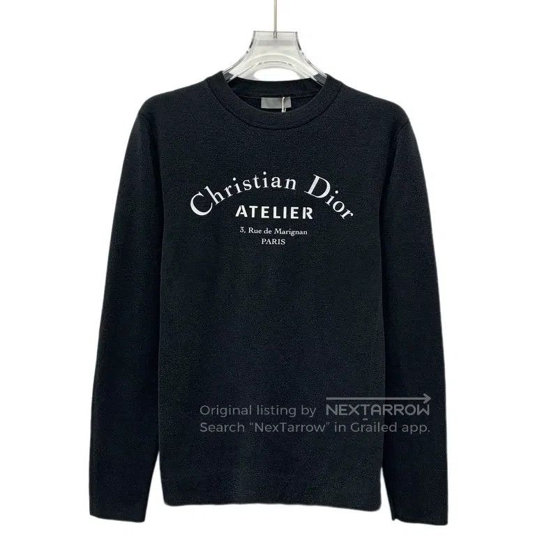 Dior Dior Black logo letter printed wool round-neck long-sleeve Size US M / EU 48-50 / 2 - 1 Thumbnail