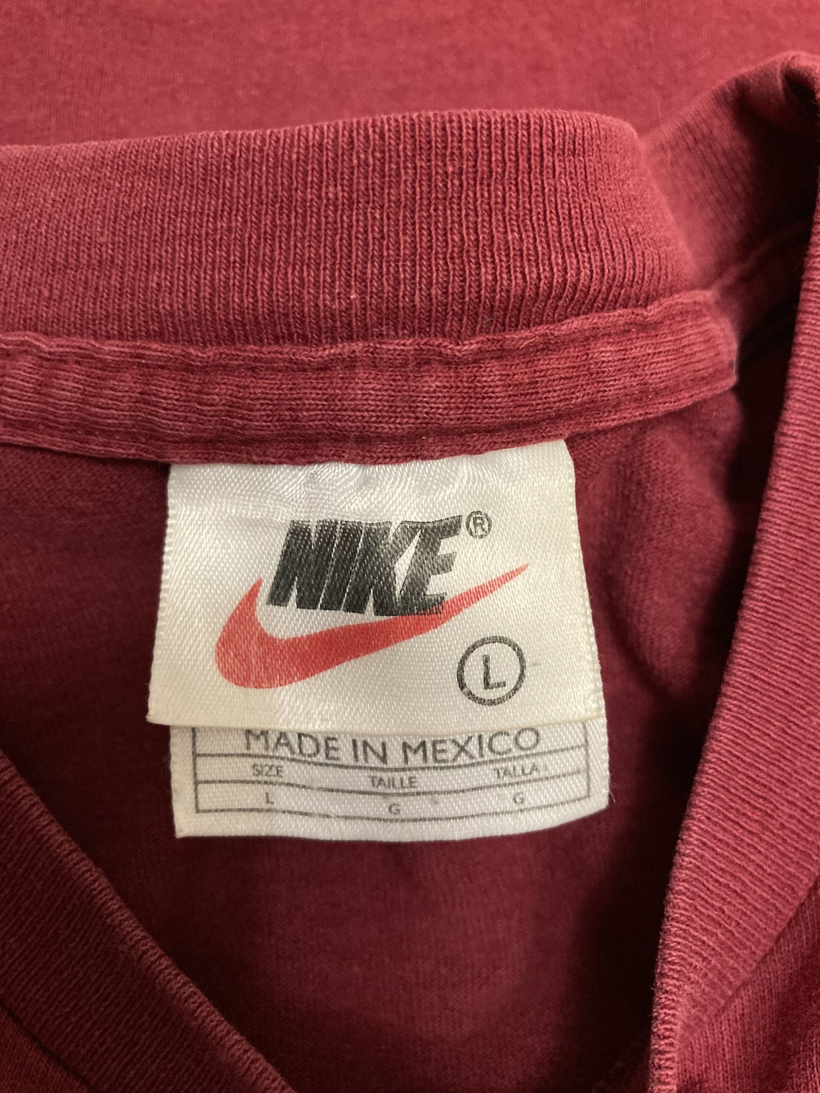 Nike × Vintage *Rare* Vintage 90s Nike Rubber Swoosh Logo Tee Size US L / EU 52-54 / 3 - 3 Thumbnail