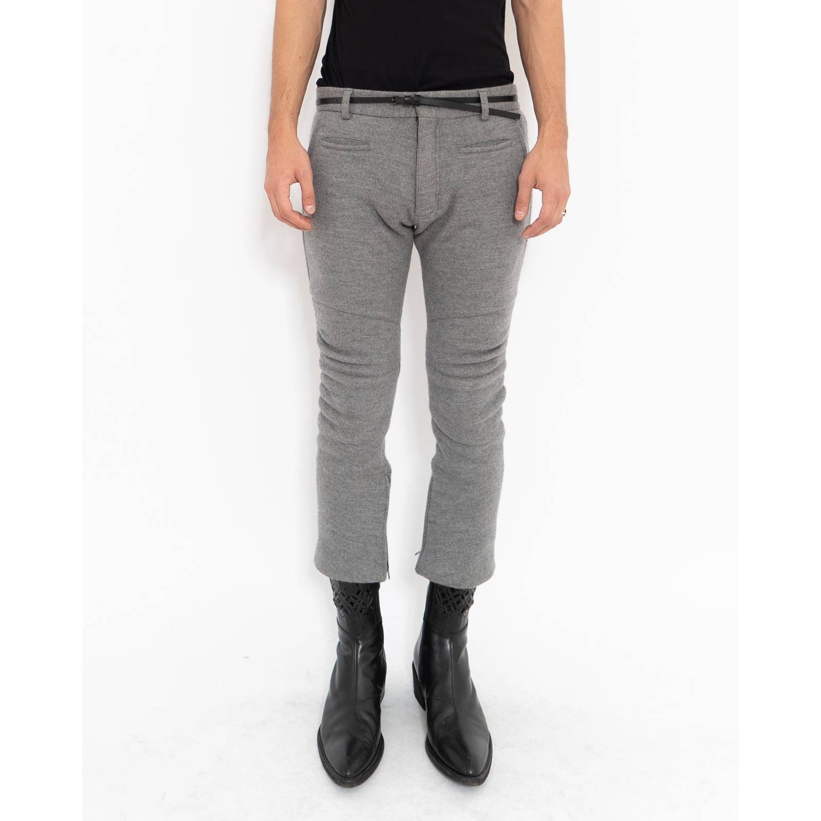 Haider Ackermann FW14 Grey Wool Biker Trousers | Grailed