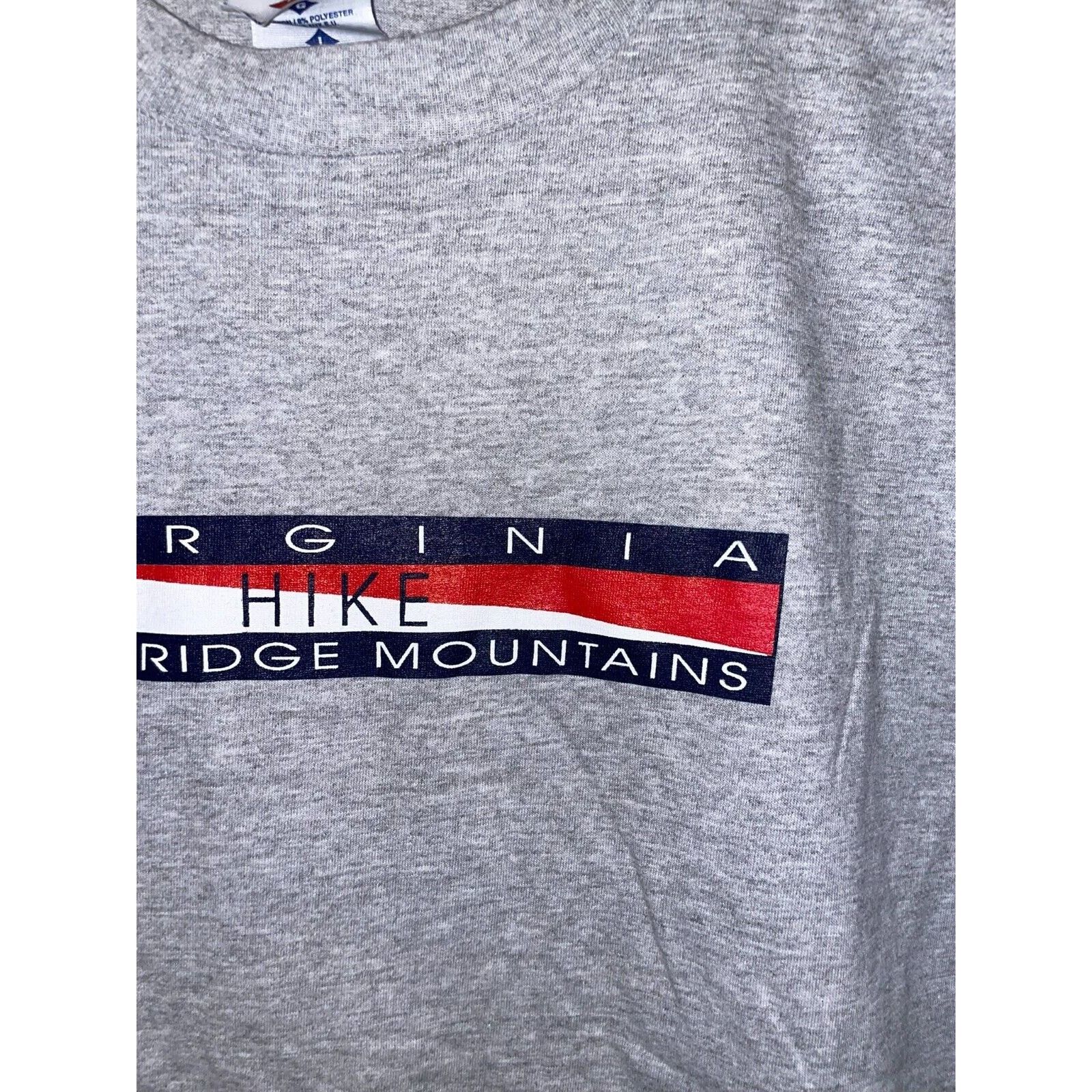 Jerzees Vintage Blue Ridge Montains Shirt Virginia Hike Gray 90s Tee Size US L / EU 52-54 / 3 - 3 Thumbnail