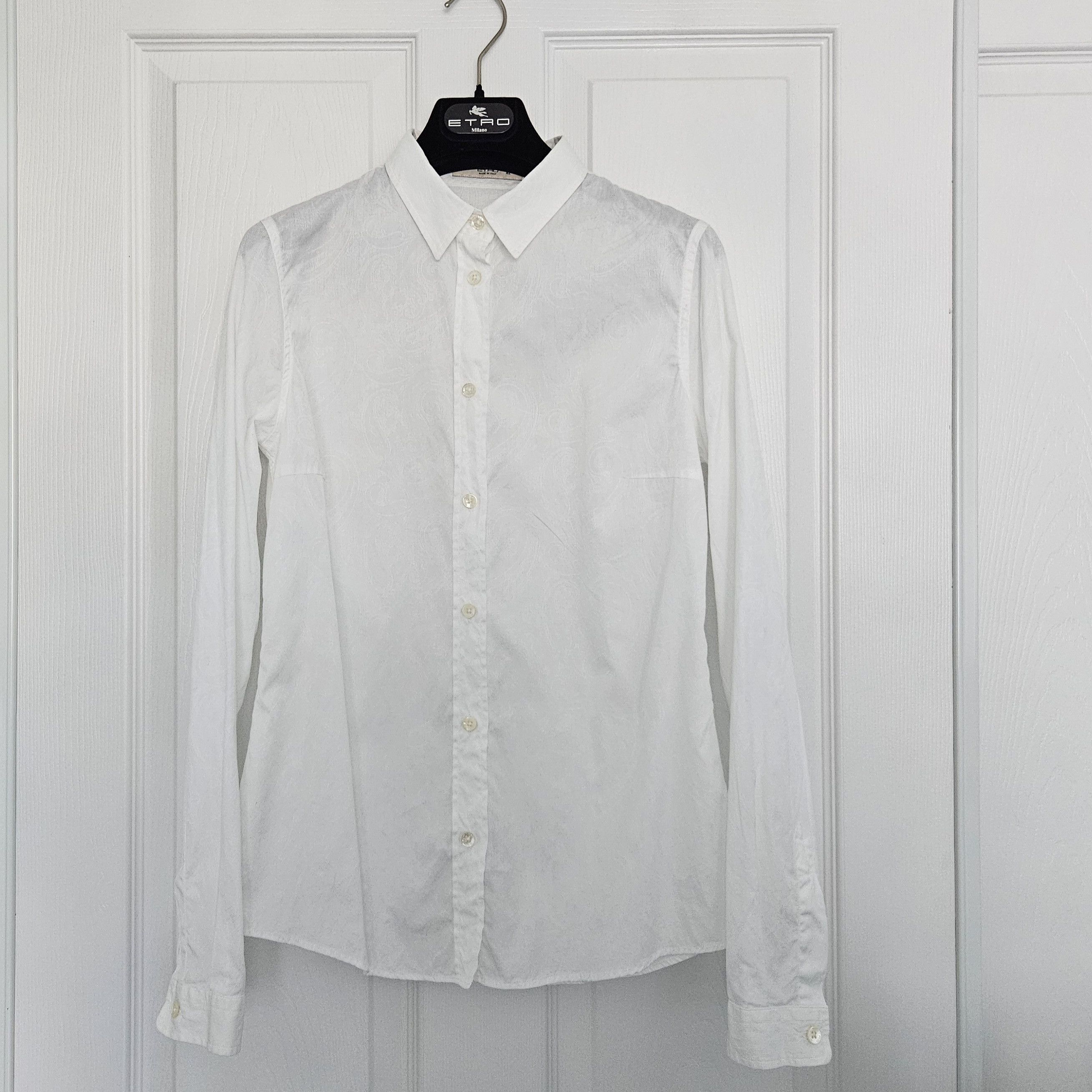 Etro Etro White Cotton Jacquard Shirt – Size IT 42, US 6 Size M / US 6-8 / IT 42-44 - 3 Thumbnail