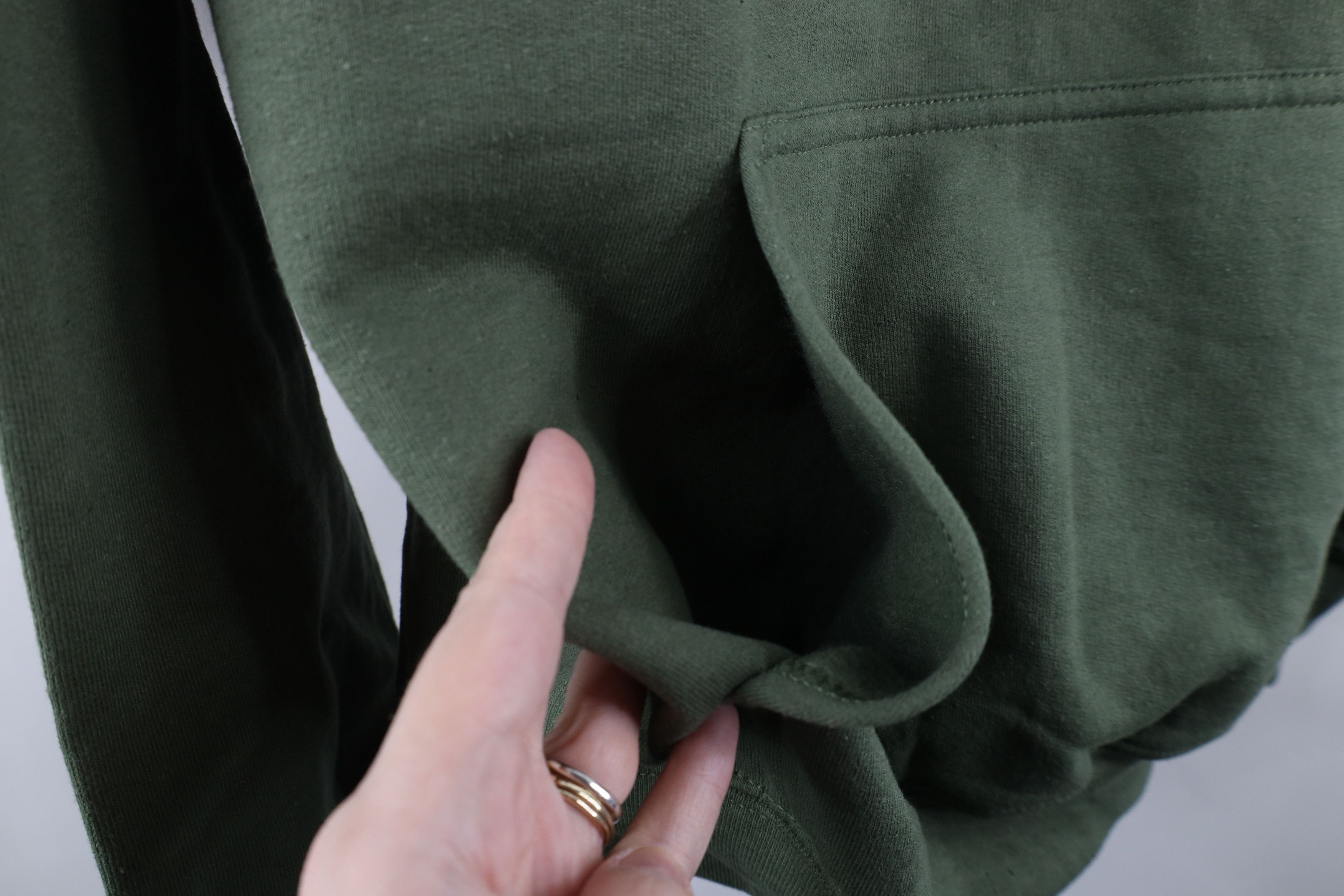 Vintage Vintage 90s Streetwear Blank Hoodie Sweatshirt Moss Green Size US L / EU 52-54 / 3 - 4 Thumbnail