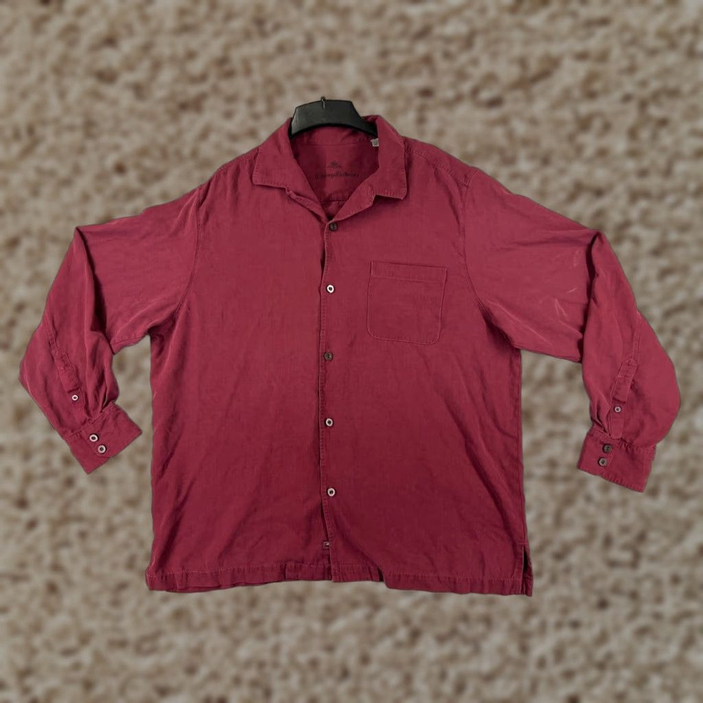 Tommy Bahama Tommy Bahama Shirt Men XL Red Silk Hawaiian Button-Up Vacation Beach Vintage No Size US XL / EU 56 / 4 - 1 Thumbnail