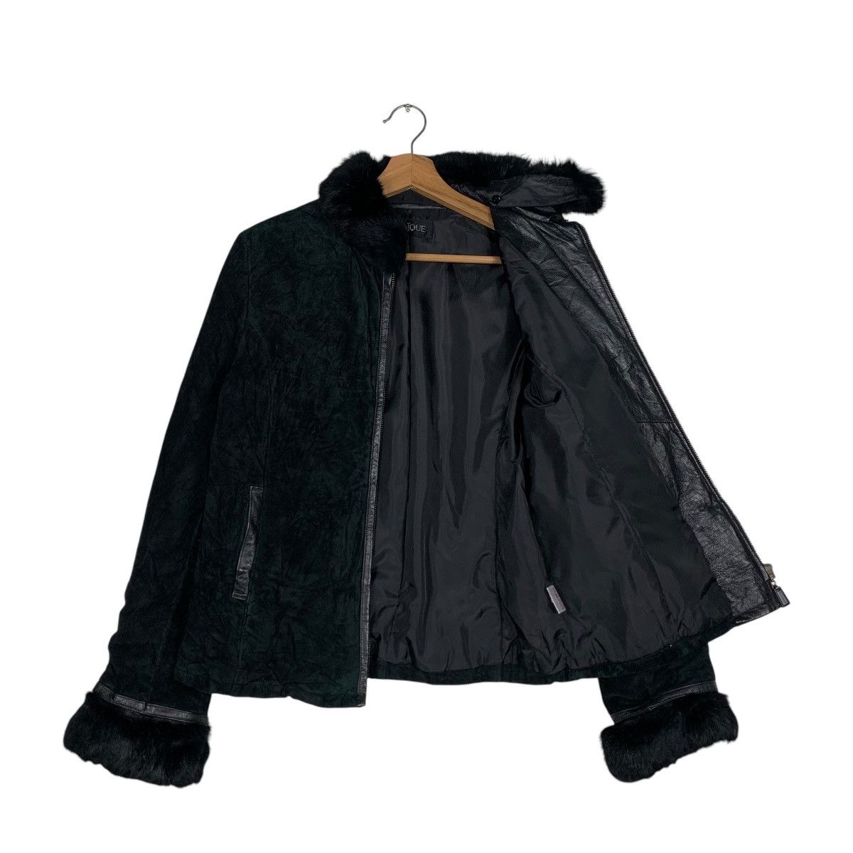 Japanese Brand MOSAIQUE Rabbit Fur Pigskin Jacket #1510-C68 Size M / US 6-8 / IT 42-44 - 9 Thumbnail