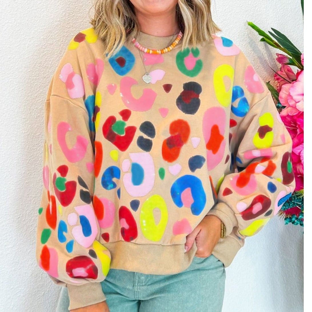 Other Multicolor Leopard Printed Drop Shoulder Pullover Sweatshirt Size L / US 10 / IT 46 - 4 Thumbnail