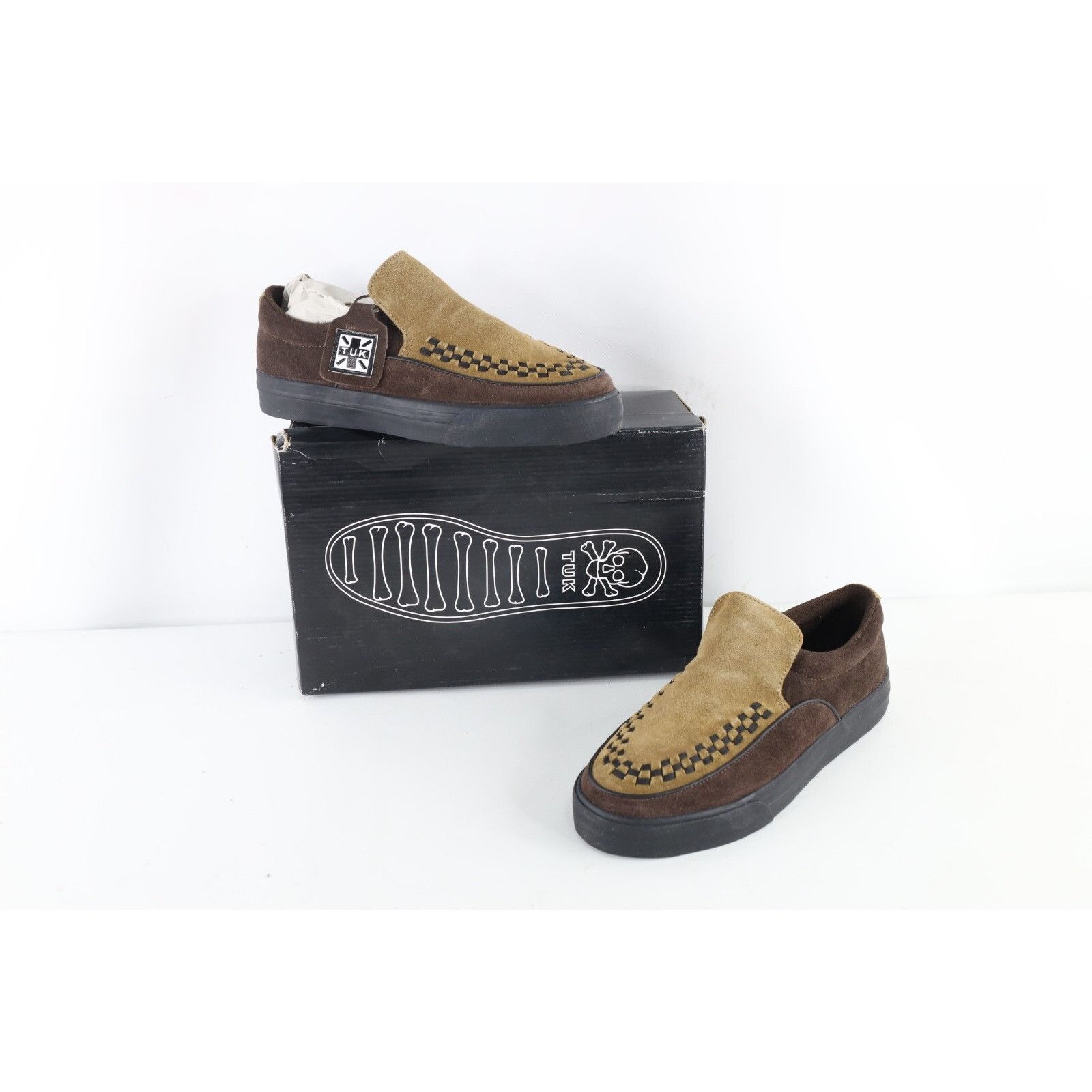 Vintage NOS Vintage 90s Streetwear Grunge Goth Checkered Suede Shoes Size US 9 / EU 42 - 1 Thumbnail