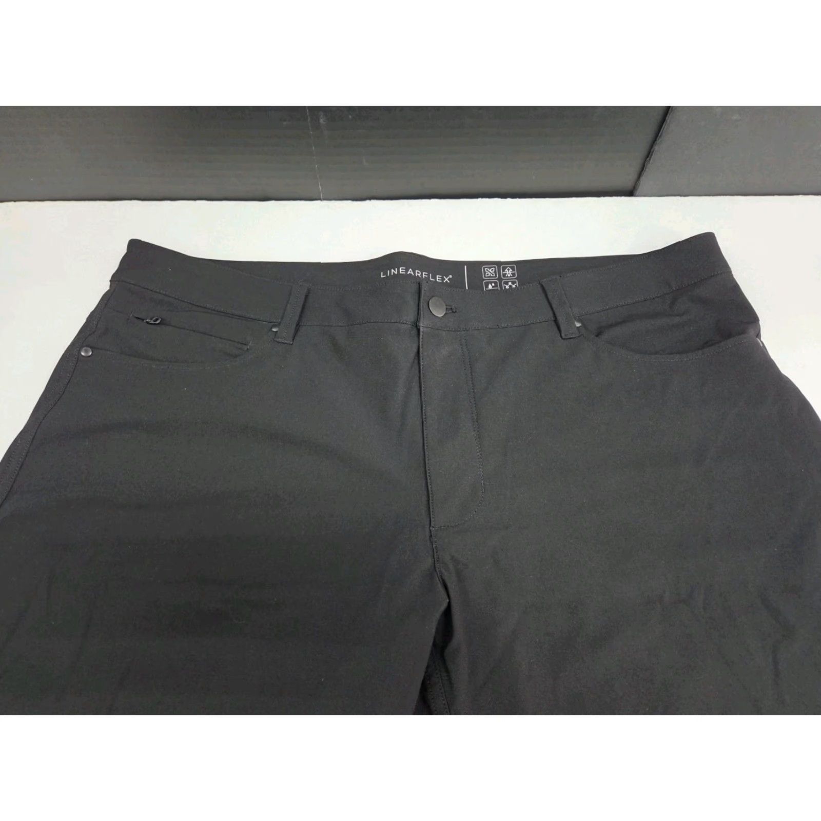 Vintage LINEARFLEX Men's Pants Black Zip Back Front Pocket 38/32 Chino Straight Slim? No, keep. (No extra) Size US 38 / EU 54 - 3 Thumbnail
