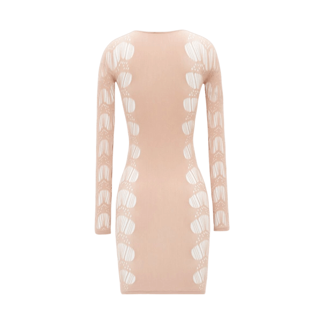 Saint Laurent Paris o1bcso1str1125 Dress In Ladder Knit jersey in Beige Size S / US 4 / IT 40 - 2 Thumbnail
