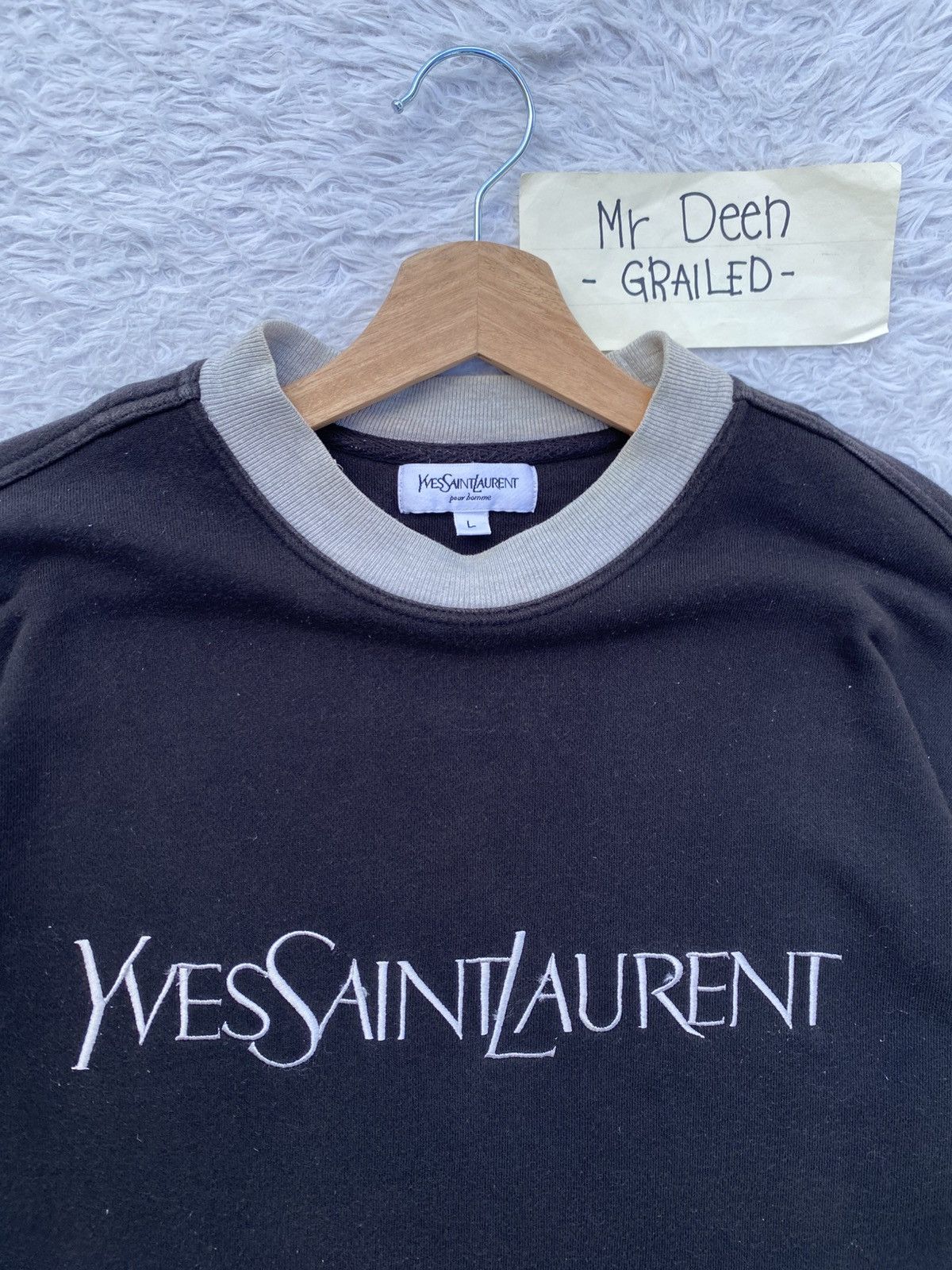 Yves Saint Laurent Rare Vintage 90s YSL Yves Saint Laurent Spellout Sweater Size US L / EU 52-54 / 3 - 9 Thumbnail