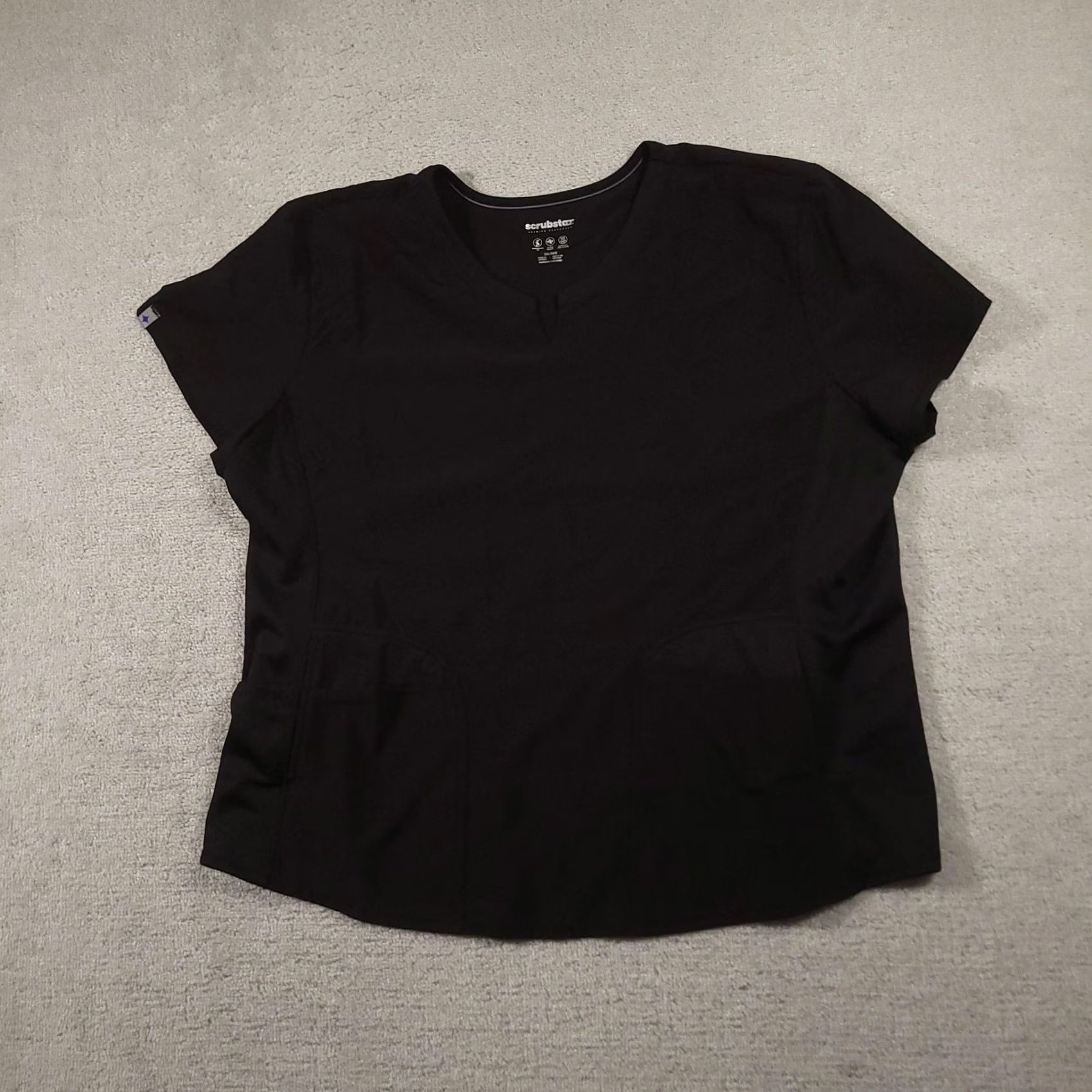 Vintage VINTAGE Scrubstar Scrub Top Womens 3XL Black V-Neck 4-Way Stretch Performance Nursing Size XXL / US 16-18 / IT 52-54 - 2 Thumbnail