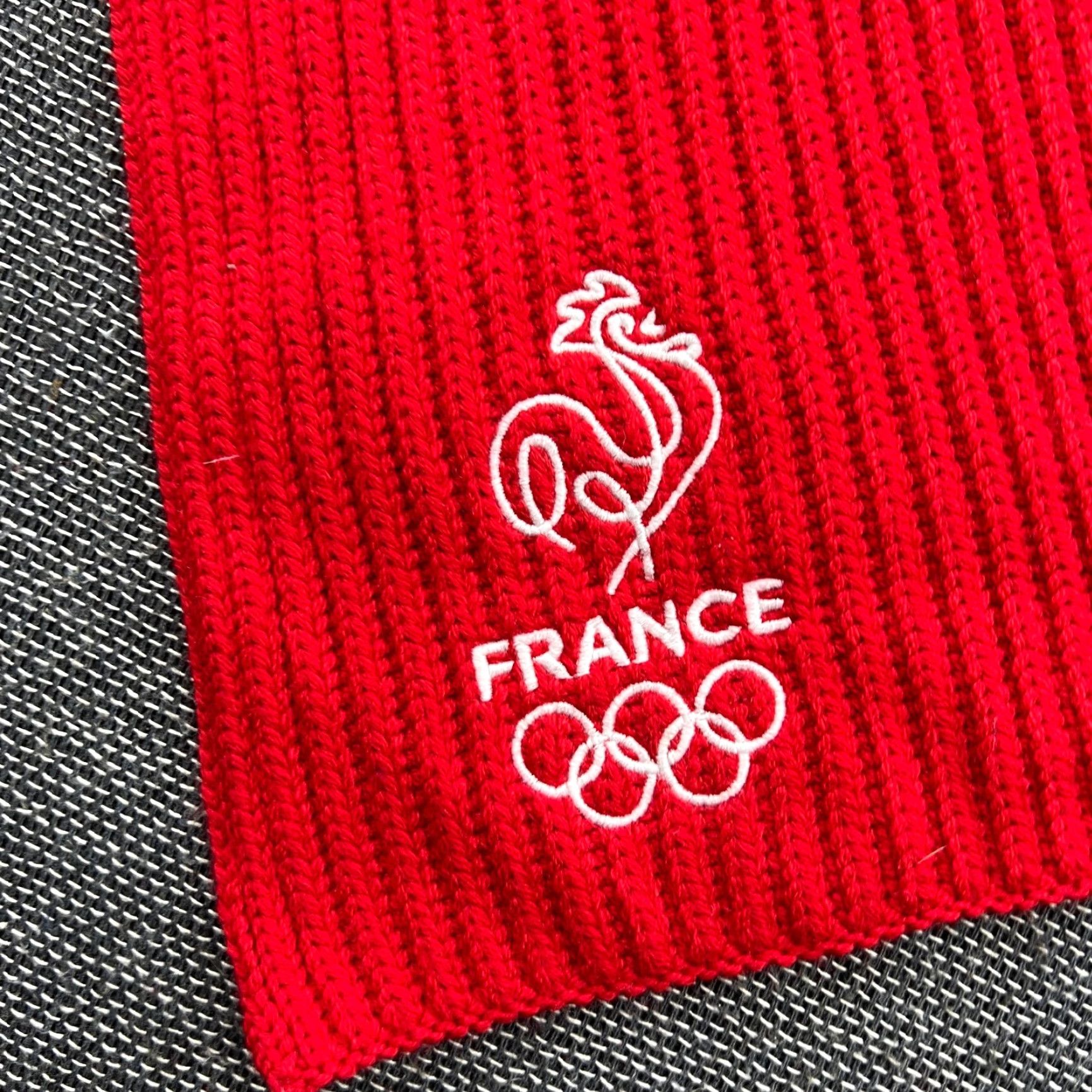 Lacoste LACOSTE France Olympic Games Tribute Scarf Limited Edition 100% Wool Crocodile Scarf Multicolor Unisex Wool 70 inches Mens Womens Boys Girls Size ONE SIZE - 3 Thumbnail