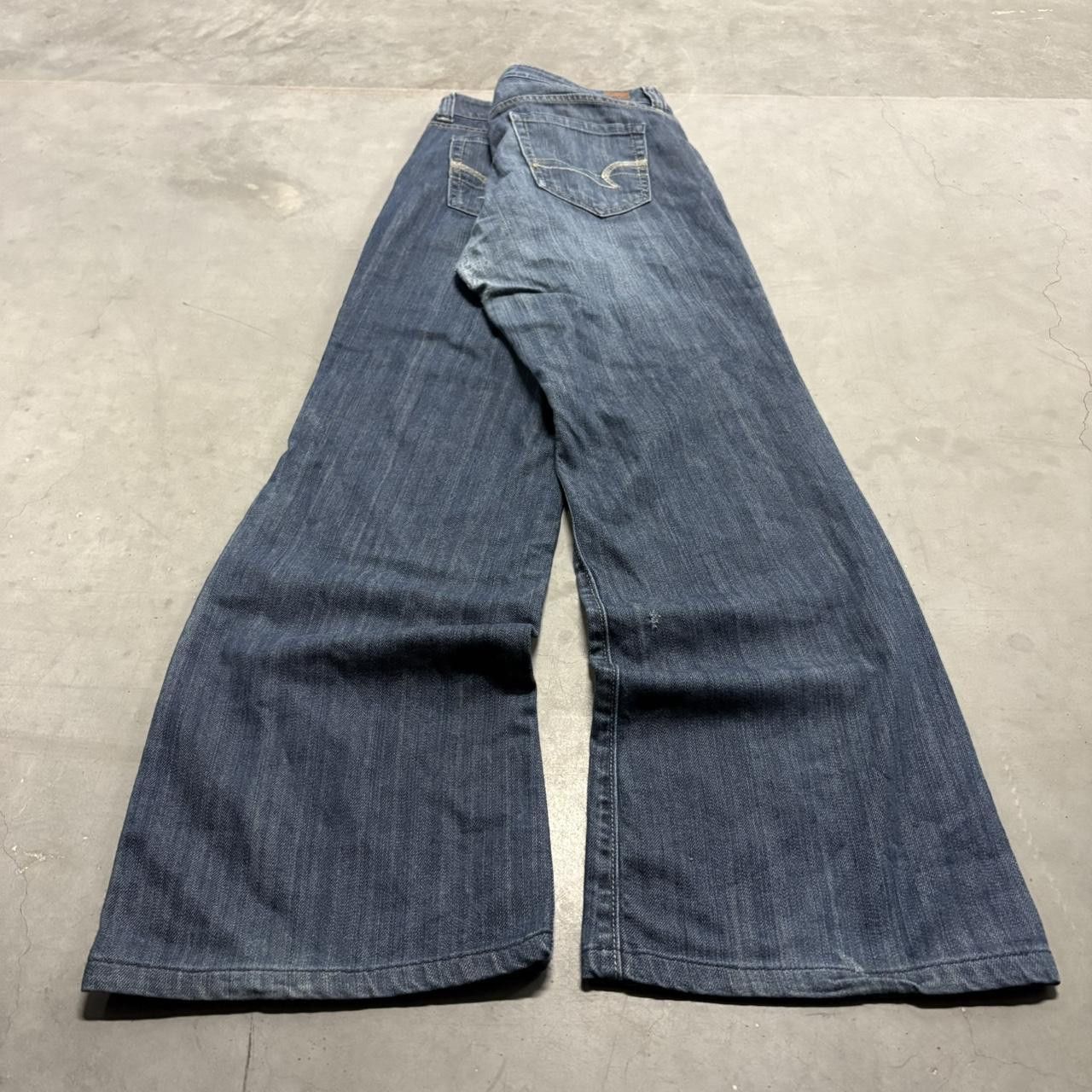 Japanese Brand × Vintage Crazy Vintage Y2K/2000s Baggy Wideleg Dark Wash Skater Streetwear Style Denim Jeans! Size US 36 / EU 52 - 6 Thumbnail