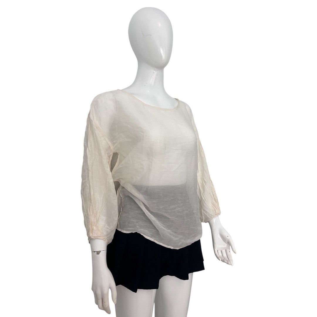 GOA Natural Vintage Goa Sheer Flowy Blouse Minimalist Boho Top Size M / US 6-8 / IT 42-44 - 4 Thumbnail