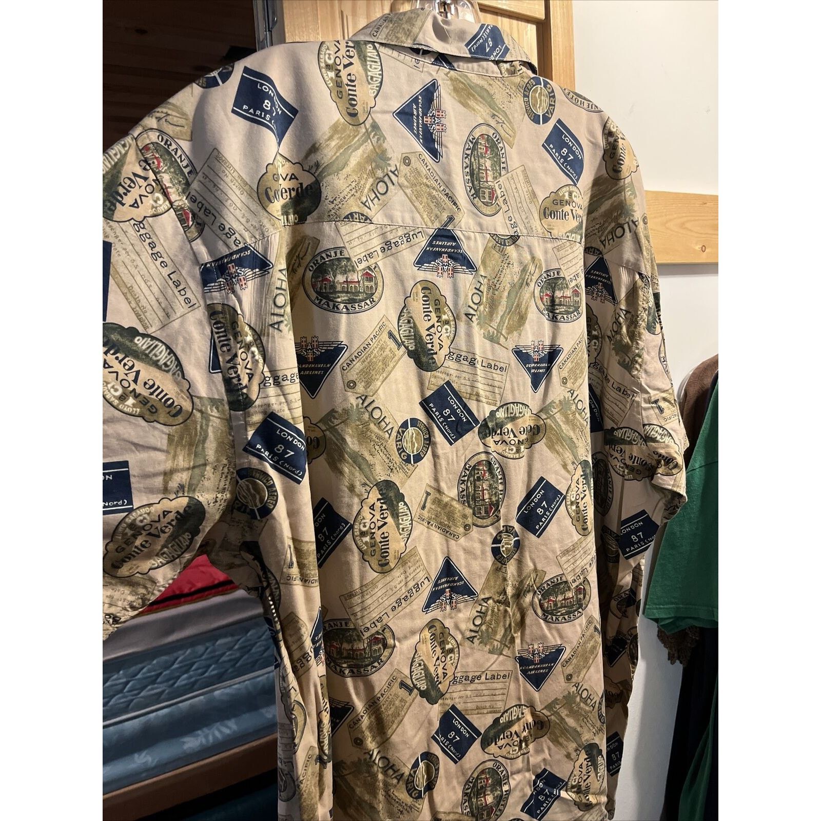 Pendleton Pendleton Men’s XL Beige Luggage Print Cotton Hawaiian Shirt Size US XL / EU 56 / 4 - 15 Thumbnail