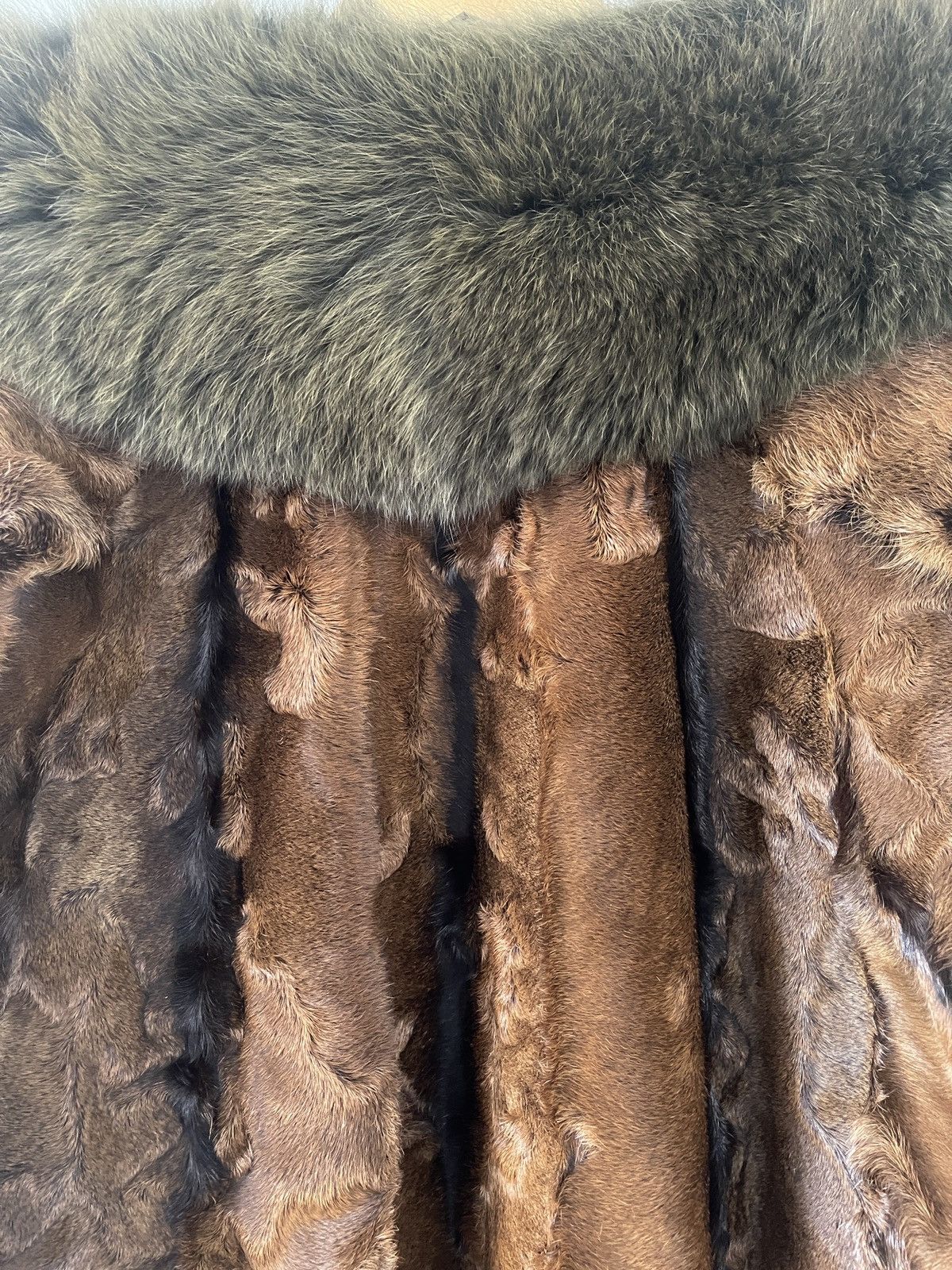 Vintage Vintage Cow Hide and Fox Fur Coat in Brown and Green Size M / US 6-8 / IT 42-44 - 9 Thumbnail