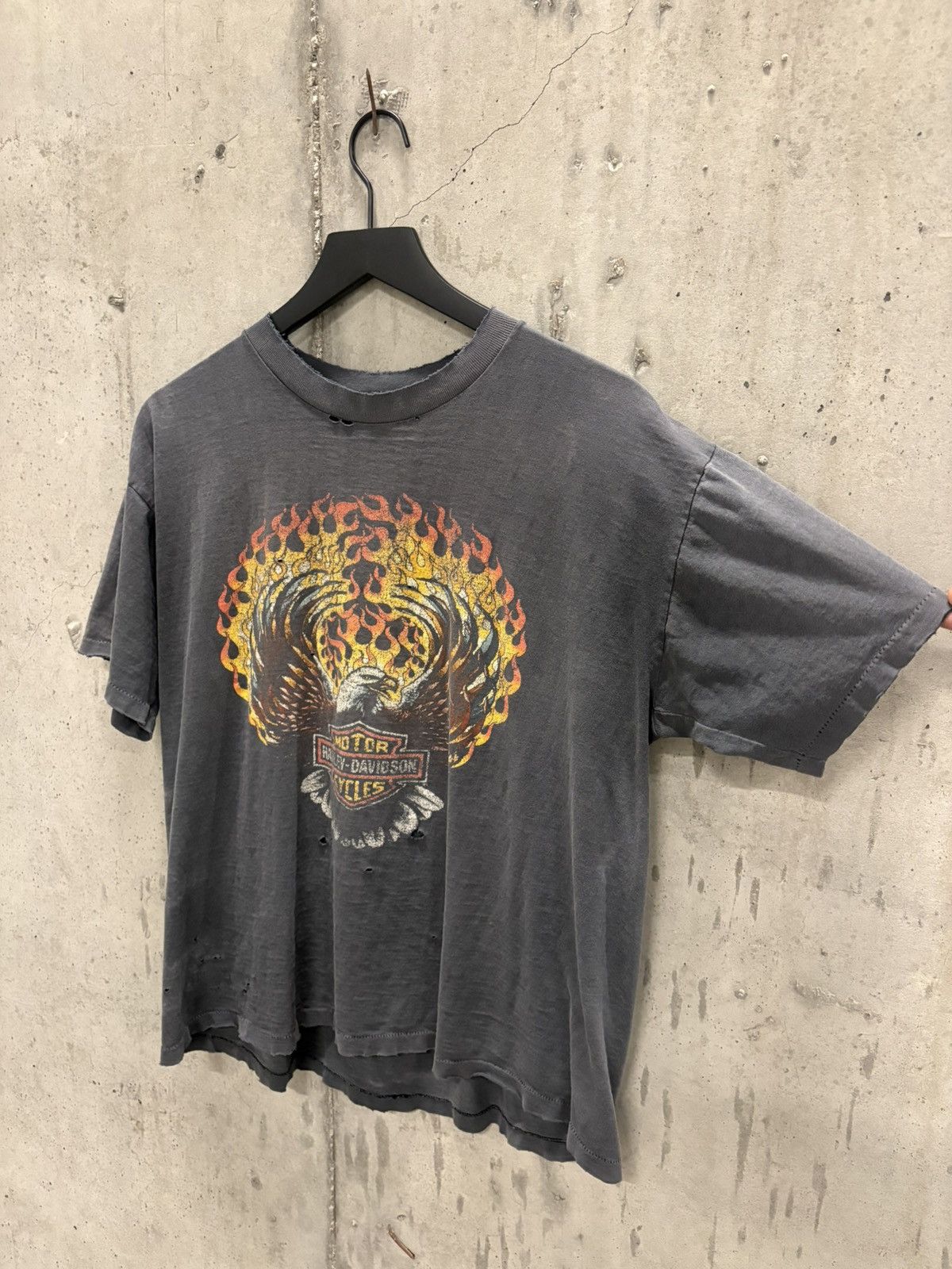 Harley Davidson Vintage Harley Flame Shirt Thrashed Faded Distressed Grunge Size US L / EU 52-54 / 3 - 2 Thumbnail