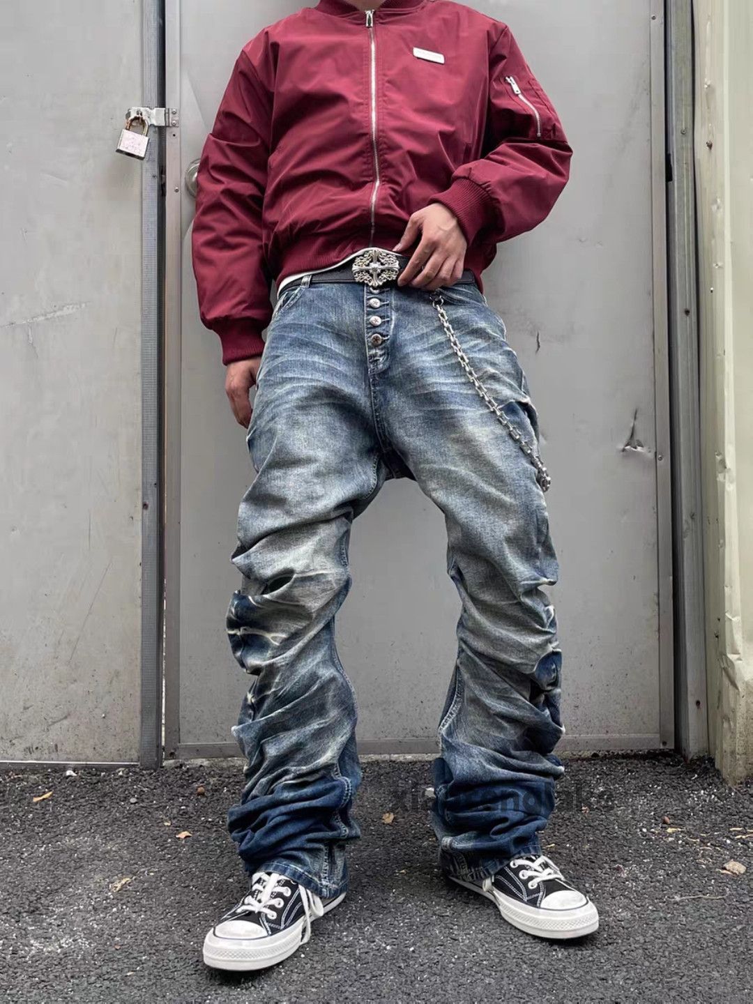 Jean zx denim faded punk hiphop Rick owens style jeans Size US 34 / EU 50 - 5 Thumbnail