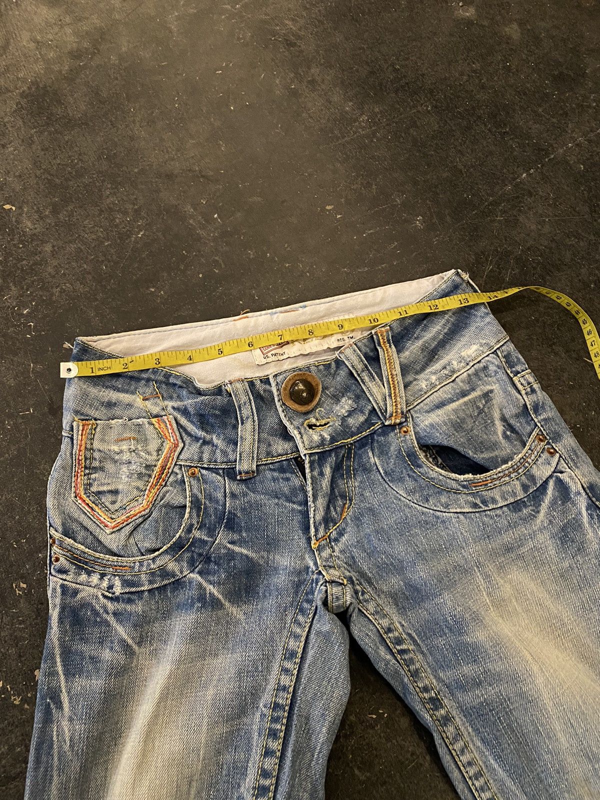 If Six Was Nine Red Peppers Distressed Bootcut Jeans Size US 27 - 12 Thumbnail