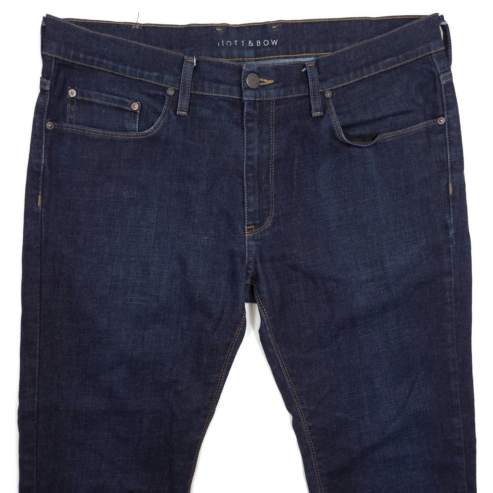 Mott & Bow Mott & Bow Slim Jeans Mens 35x33 Blue Stretch Dark Wash Size US 35 - 2 Thumbnail
