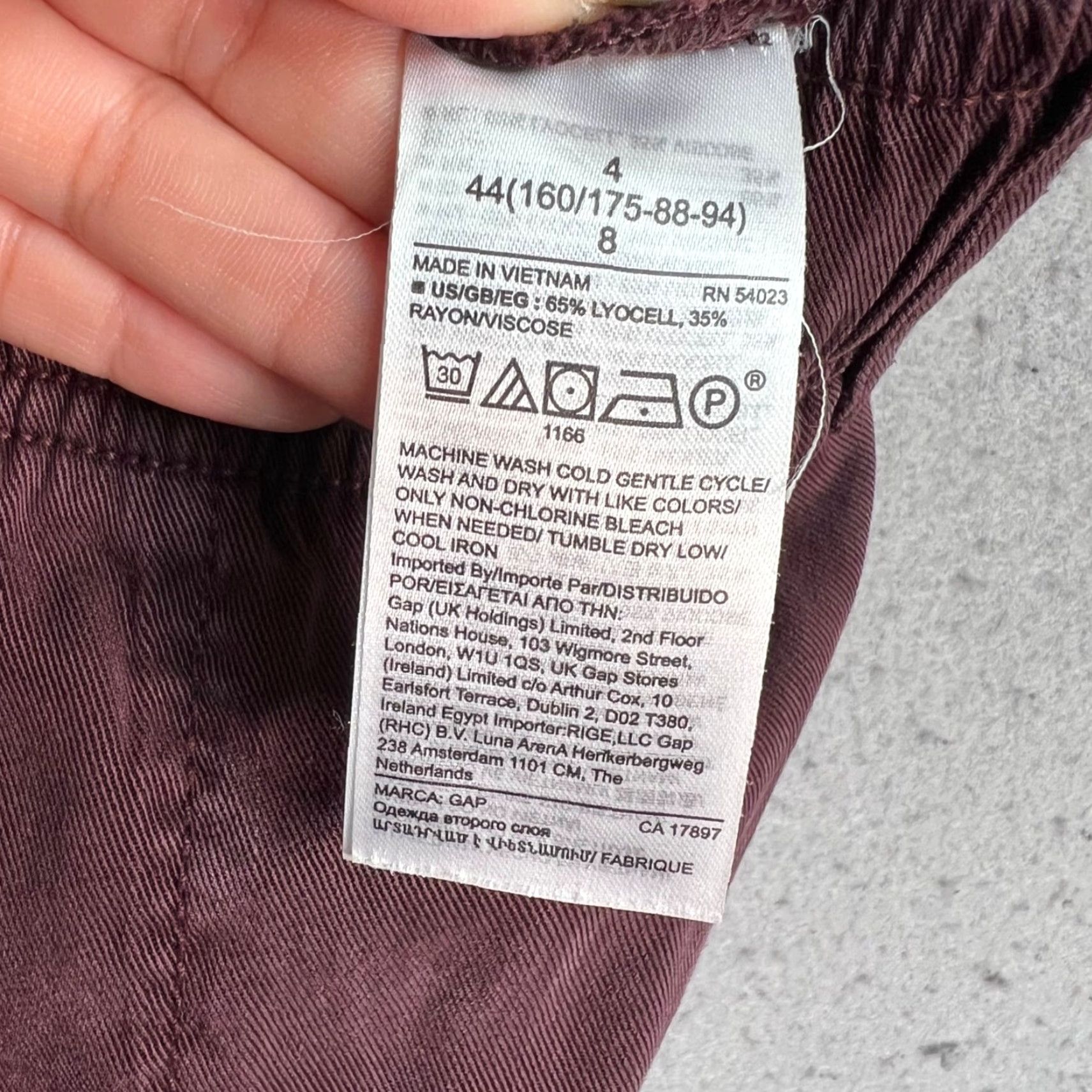 Gap Gap Burgundy Lyocell Blend Tapered Pants Size 4 Womens Size 27" / US 4 / IT 40 - 4 Thumbnail