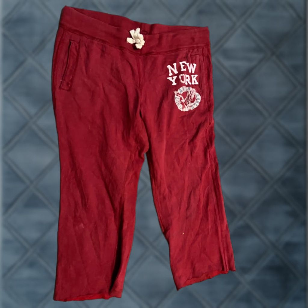American Eagle Outfitters American Eagle Outfitters Pants Men's Size XL Red Jogger Sweatpants Solid Hemmed To 26” Length Mens Size US 36 / EU 52 - 1 Thumbnail