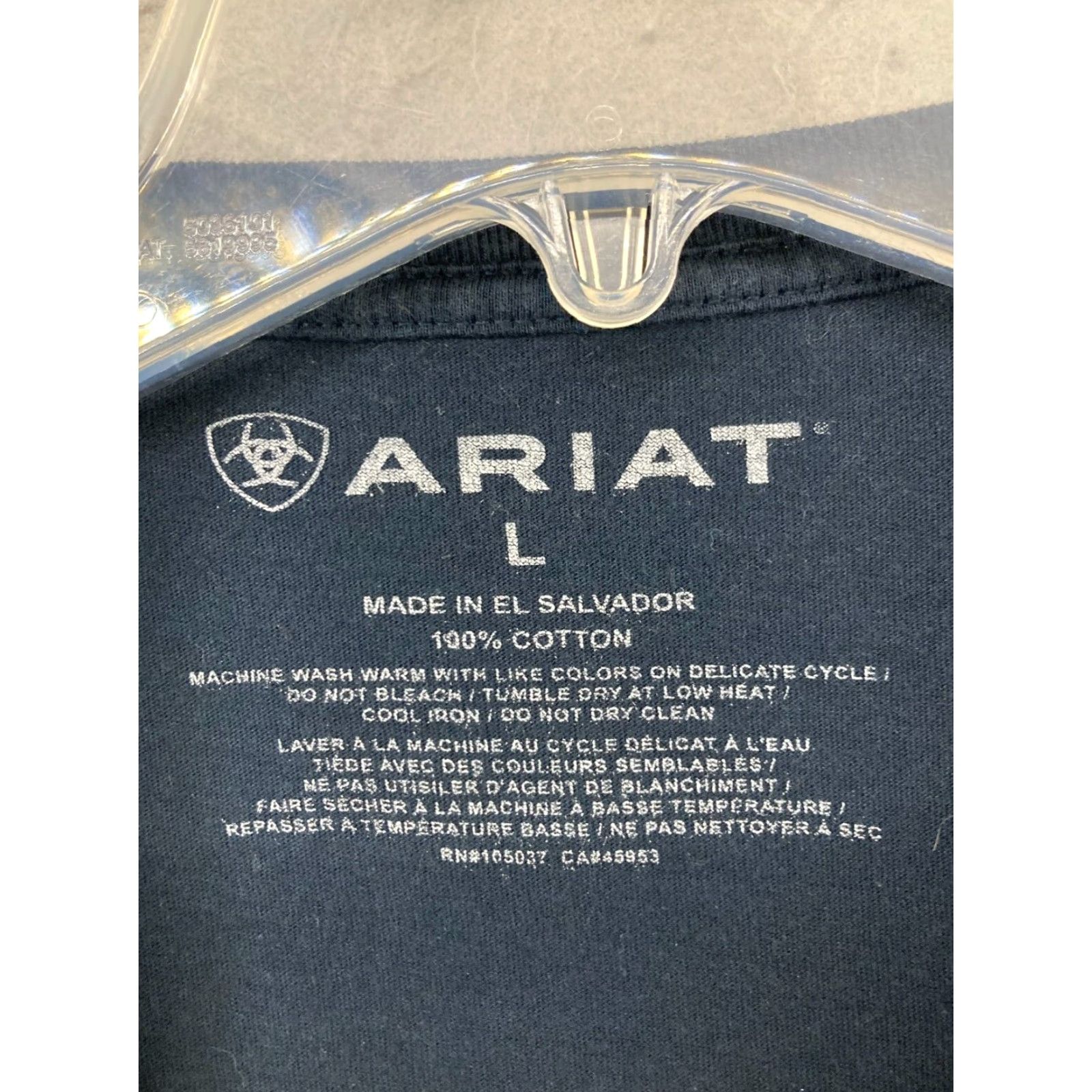 Ariat Ariat Men's T-Shirt Large Black Short Sleeve Crew Neck Jersey Cotton Classic Outdoor Western Size US L / EU 52-54 / 3 - 5 Thumbnail