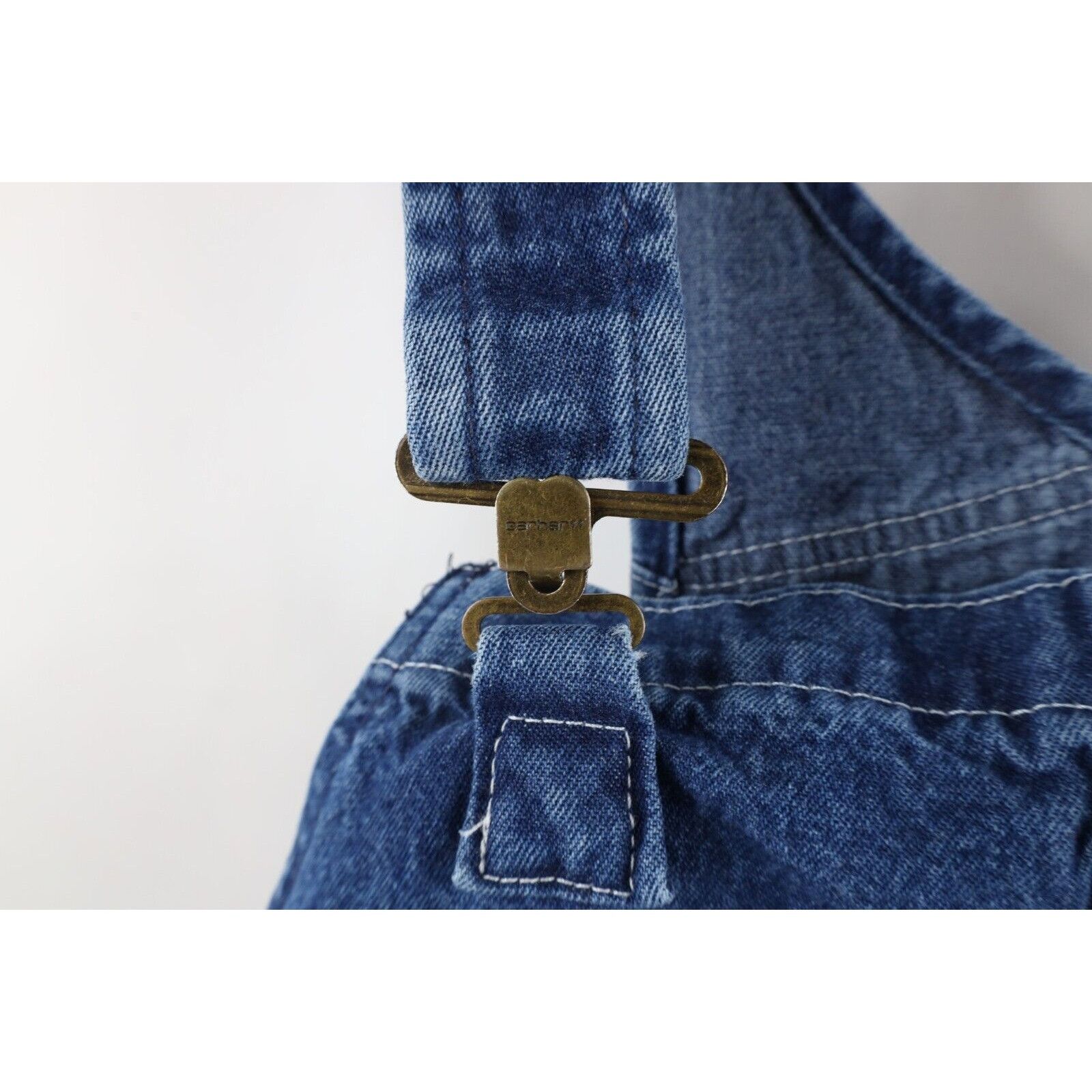 Carhartt × Vintage Vintage 90s Carhartt Distressed Spell Out Denim Overalls Size US 42 / EU 58 - 10 Thumbnail