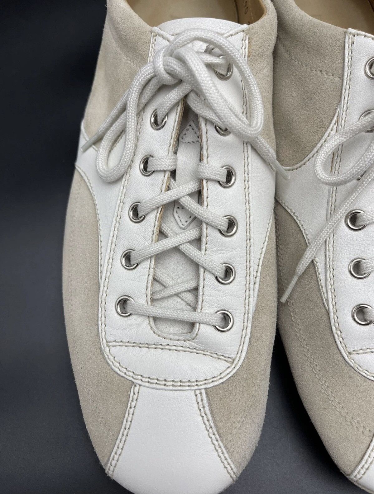 Prada Prada White & Cream Suede Leather Driving Sneakers Size 10 Size US 10 / EU 43 - 5 Thumbnail