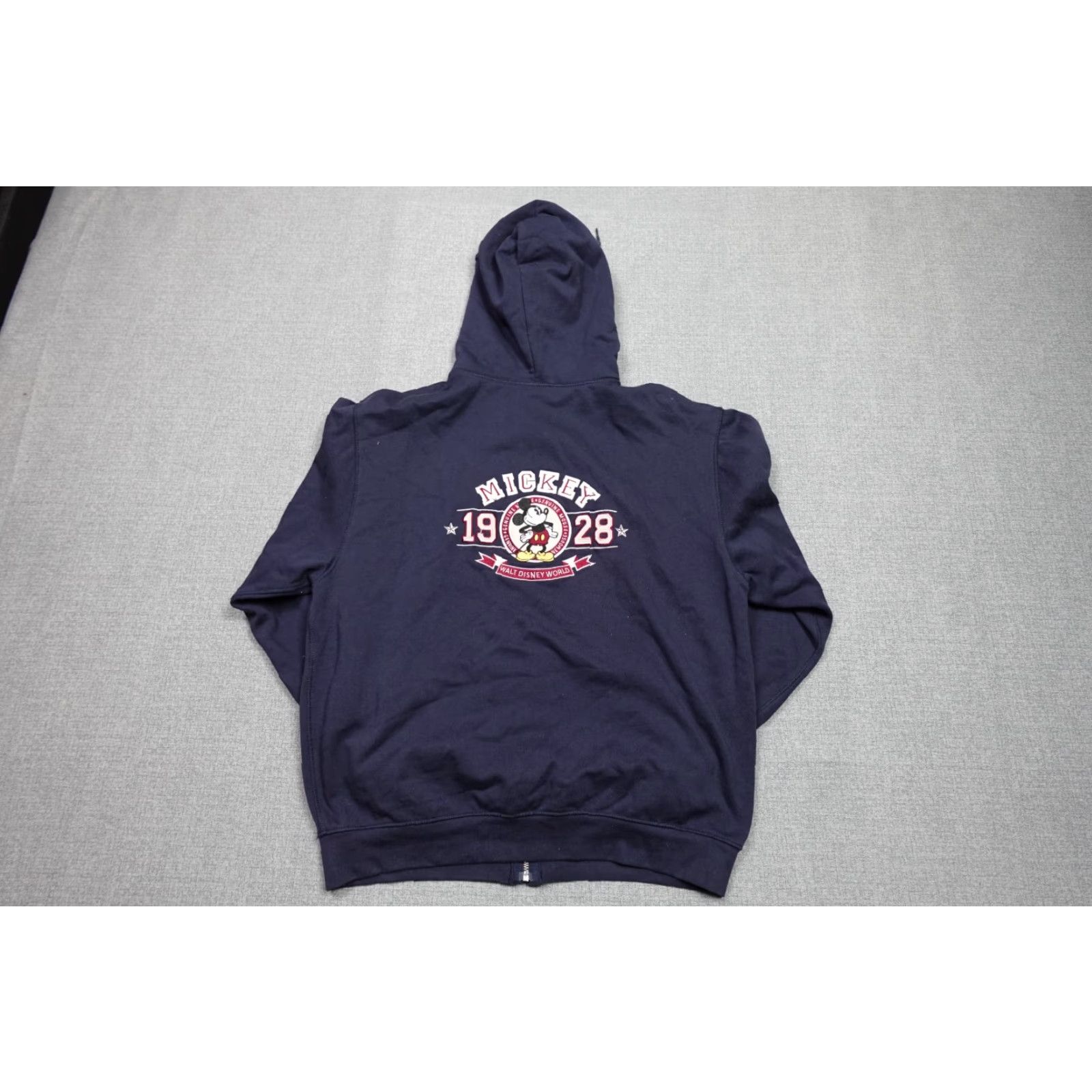 Disney Disney Sweatshirt Hoodie Mens Large Blue Mickey Mouse Logo Knit Sweatshirt Fleece 90s Theme Outdoor USA Curved Mock Neck Size US L / EU 52-54 / 3 - 4 Thumbnail