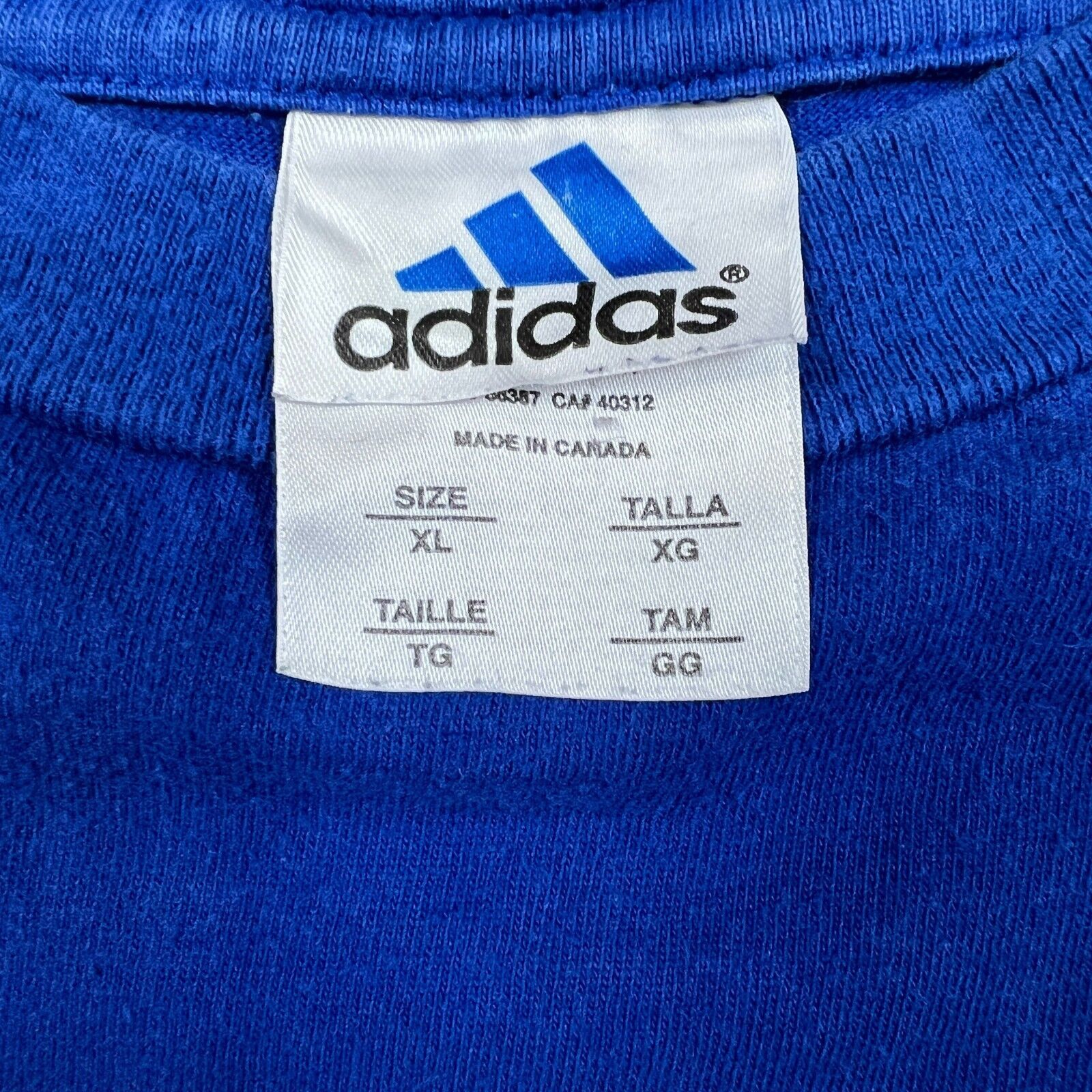 Adidas × Vintage VTG 90s Adidas T Shirt XL Box Logo 3 Stripe Short Sleeve Tee Size US XL / EU 56 / 4 - 4 Thumbnail