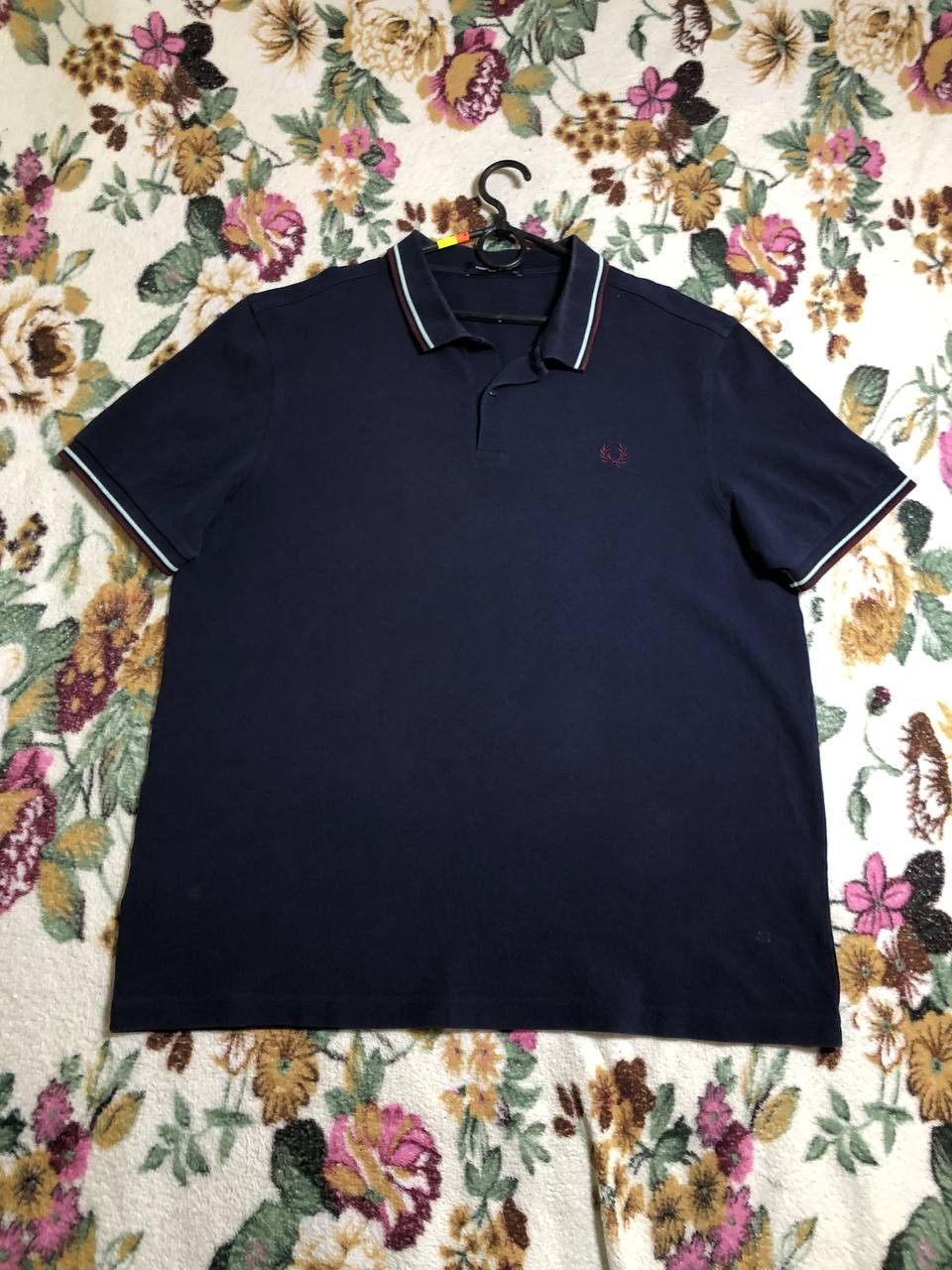 Fred Perry Fred Perry Men’s Polo Shirt Large L Embroidered Logo Navy Size US XXL / EU 58 / 5 - 1 Thumbnail