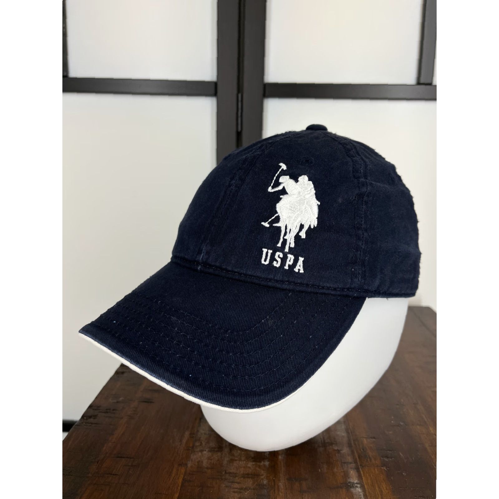 Vintage US Polo Assn Hat Cap Strap Back Adult Blue Pony 100% Cotton Twill Golf Logo Golfer Mens Size US M / EU 48-50 / 2 - 4 Thumbnail
