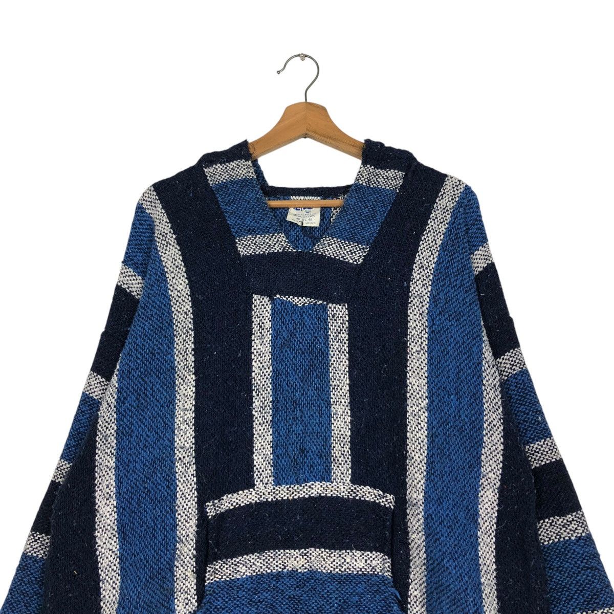 Japanese Brand 🔥VINTAGE BAJA HOODIE STRIPED DESIGN WOOL MEXICO FABRIC Size US XL / EU 56 / 4 - 16 Thumbnail