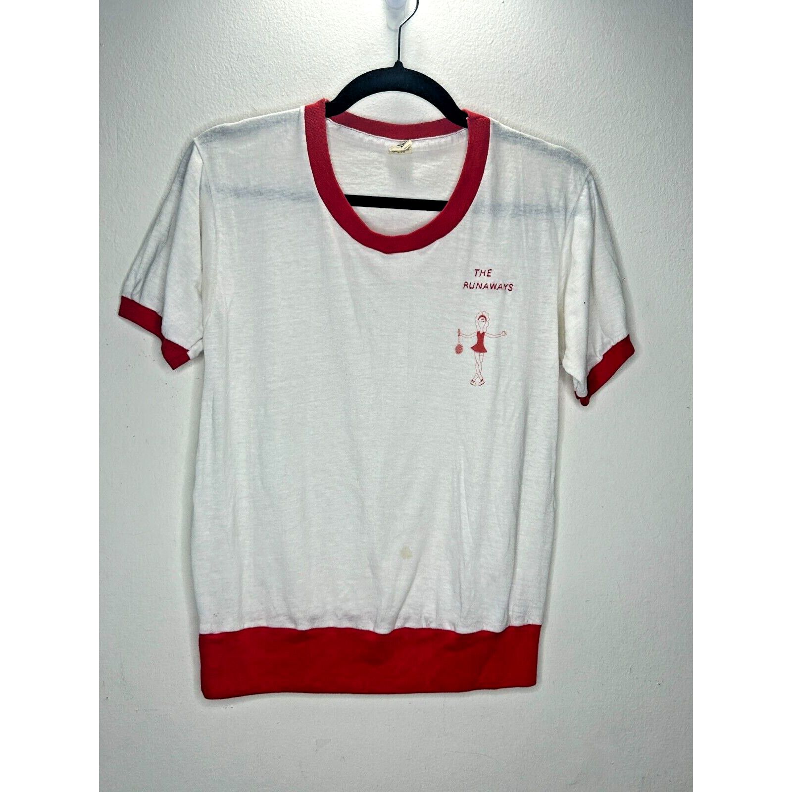 Other Vintage Screen Stars White Tee Red Ringer The Runaways T Size S / US 4 / IT 40 - 9 Thumbnail