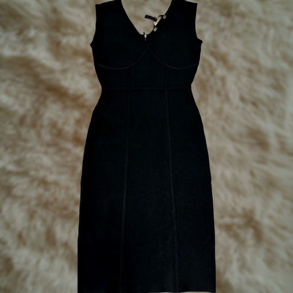 Bcbgmaxazria BCBGMAXAZRIA Womens Tank Dress Black Small Back Zip Knee Length Rayon Blend Shirt Dress Women XS S? Size S / US 4 / IT 40 - 1 Thumbnail