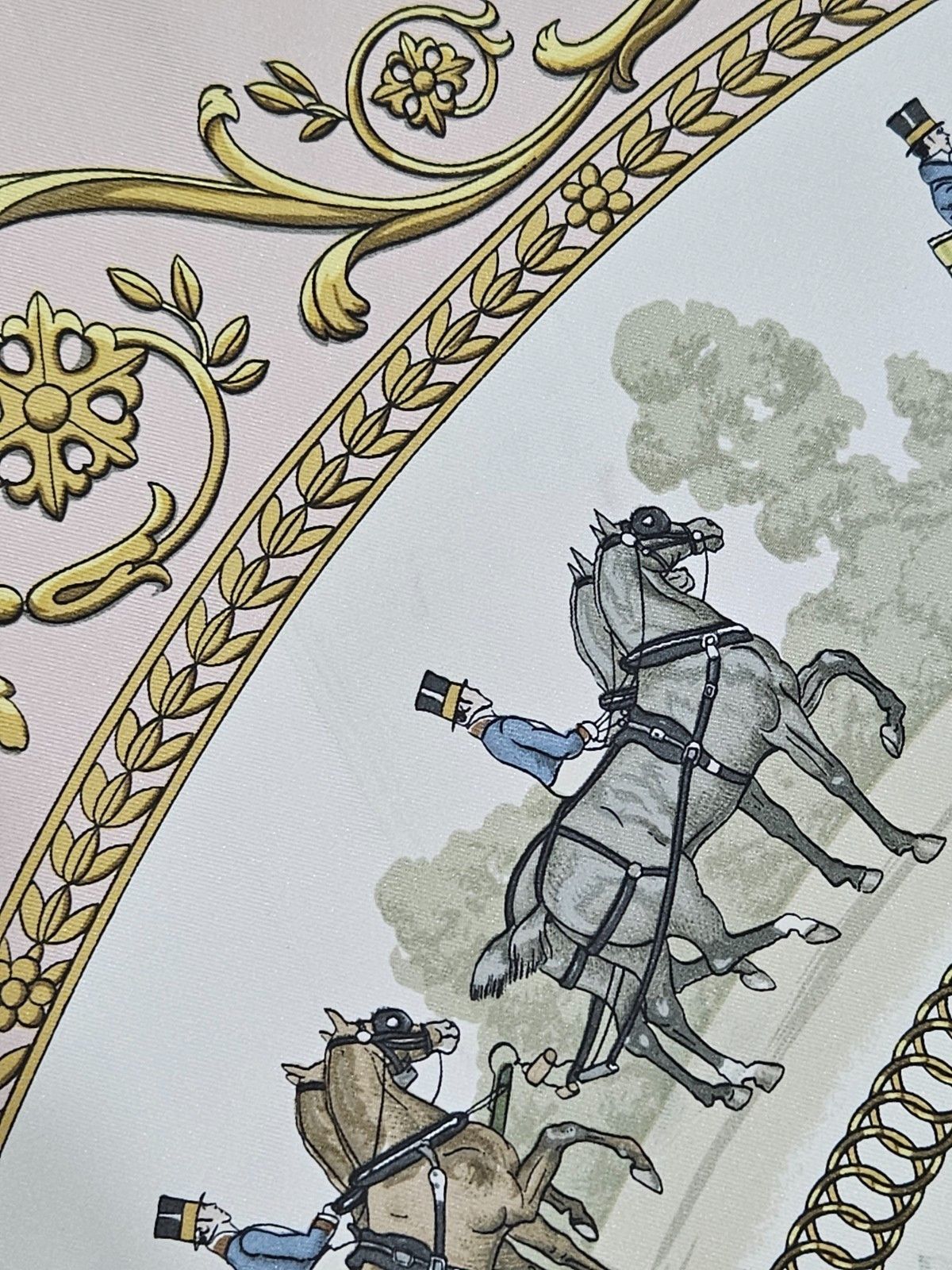 Hermes Hermes La Promenade de Longchamps by P. Ledoux Silk Scarf Size ONE SIZE - 5 Thumbnail