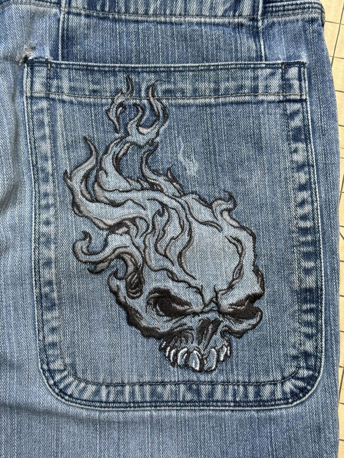 JNCO × Vintage Vintage Y2K JNCO Flaming Skull Baggy Jeans Size US 34 / EU 50 - 10 Thumbnail