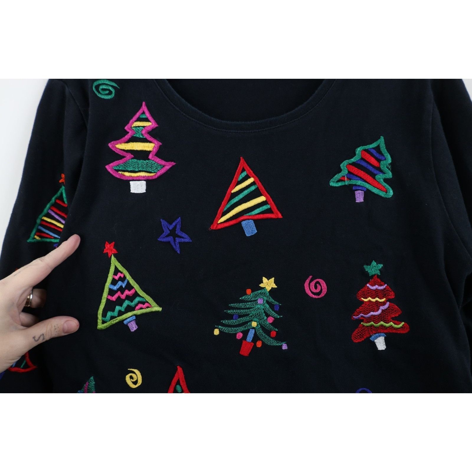 Vintage Vintage 90s Michael Simon Lite Christmas Tree T-Shirt Size M / US 6-8 / IT 42-44 - 4 Thumbnail