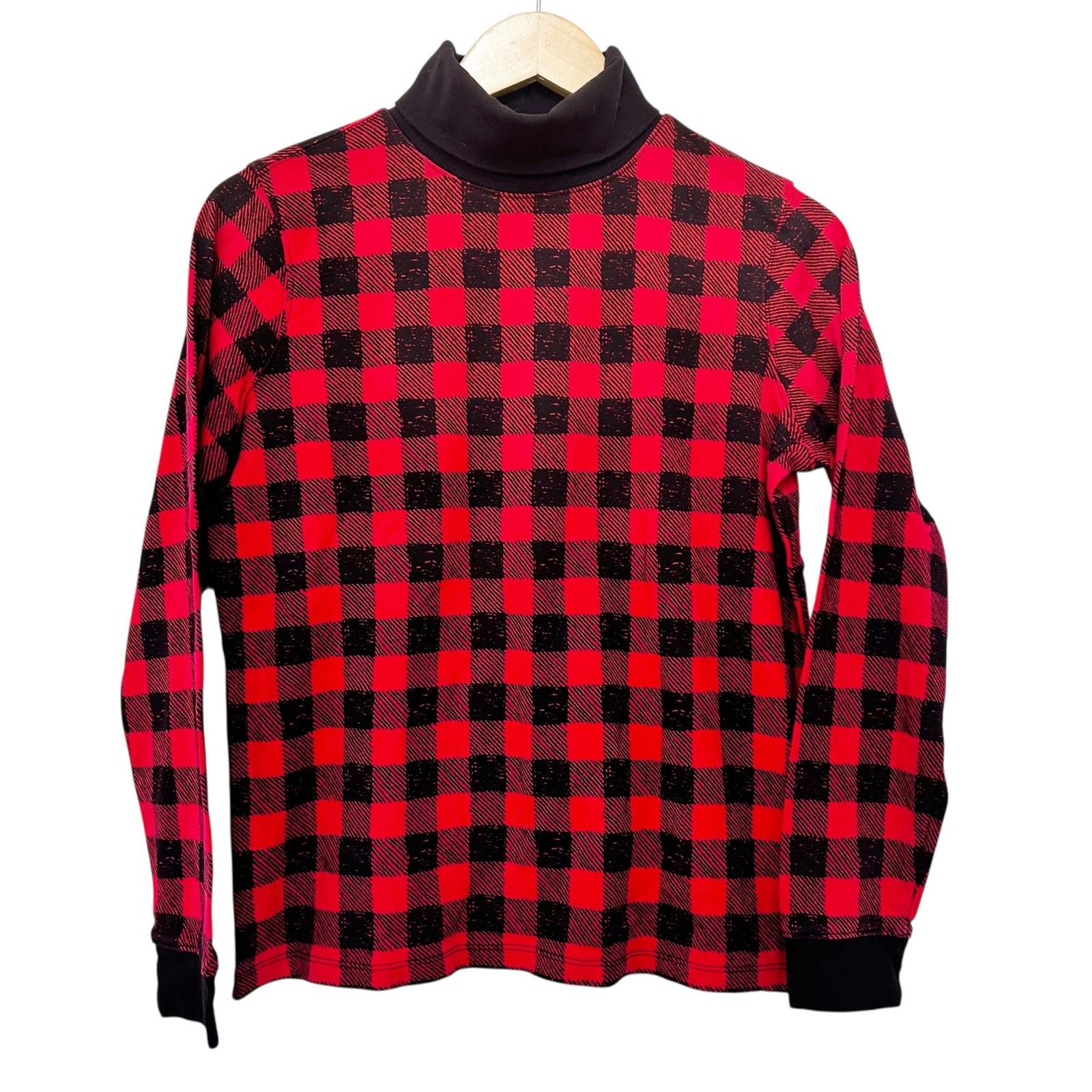 L.L. Bean LL Bean Red Black Plaid Turtleneck Sz M Size M / US 6-8 / IT 42-44 - 1 Thumbnail