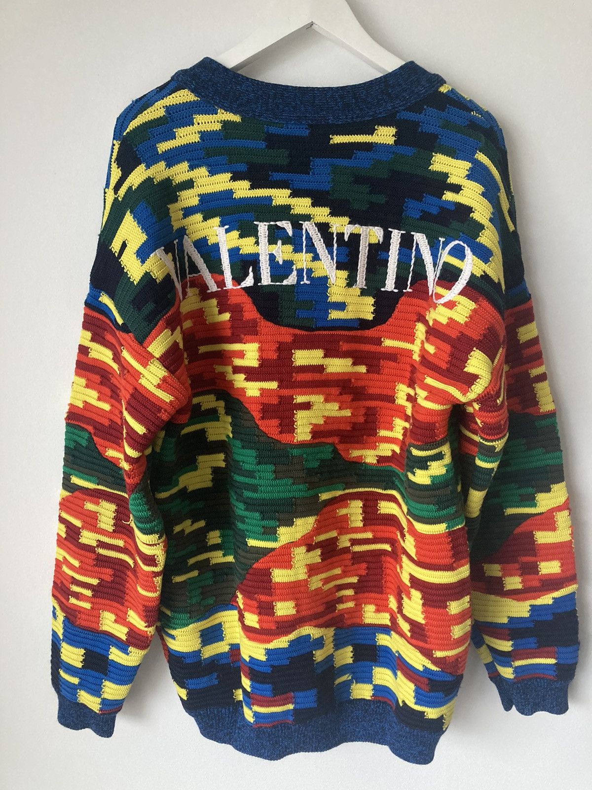 Valentino WOOL AND COTTON CARDIGAN WITH CAMOU7 MOTIF Size US S / EU 44-46 / 1 - 3 Thumbnail