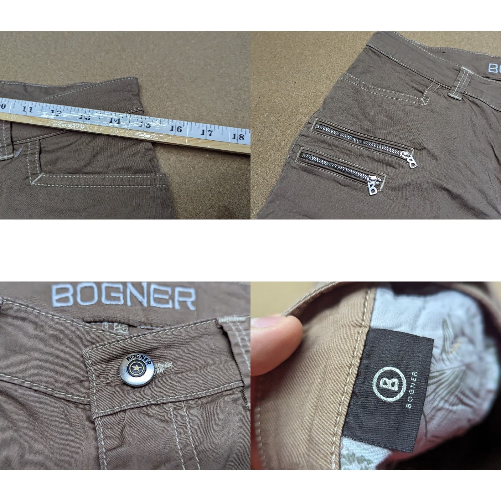 Bogner Bogner Womens Chino Shorts Size 12 Beige Pockets Cotton Shorts Chino Casual Mens? Size 32" / US 10 / IT 46 - 8 Thumbnail