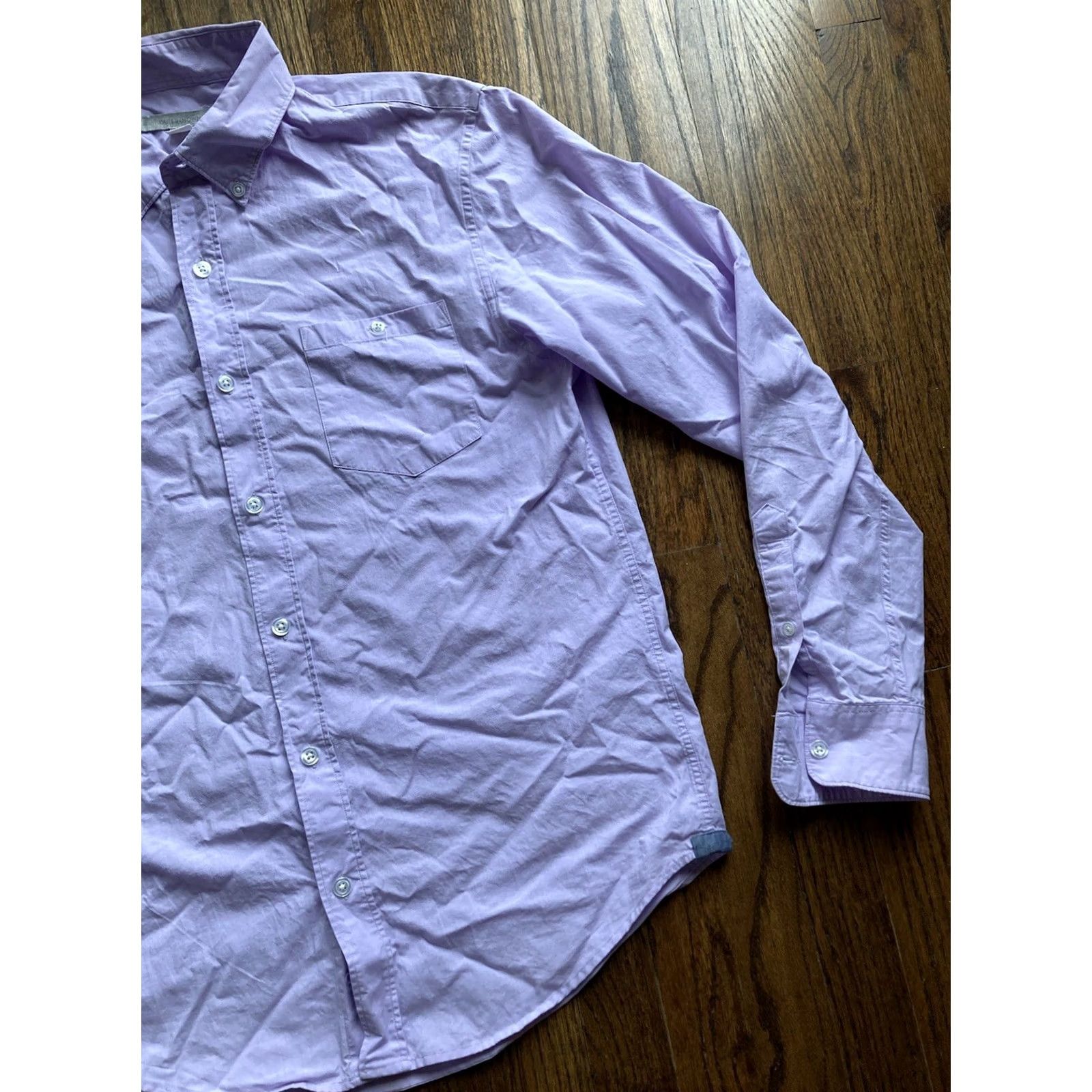 Outerknown Outerknown Shirt Mens Medium Purple Oxford Button-Up Long Sleeve Casual Portugal Cotton Regular Size US M / EU 48-50 / 2 - 3 Thumbnail