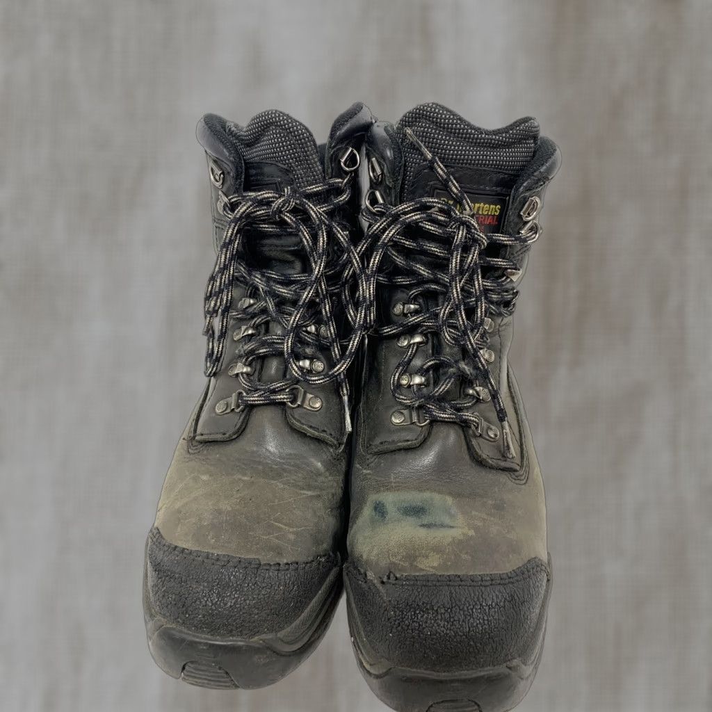 Dr. Martens VINTAGE Dr Martens Mens 10 Industrial Waterproof Steel Toe Boots Grip Trak Black 7A45 Size US 9 / EU 42 - 1 Thumbnail