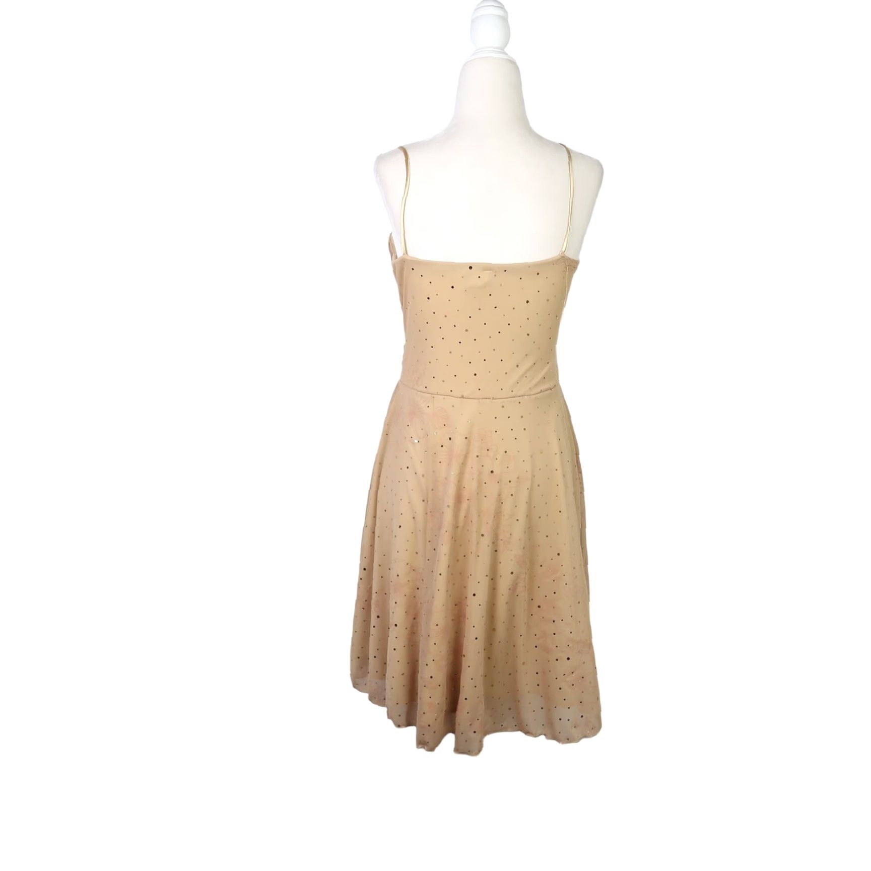 Vintage VINTAGE Rory gold tan satin sparkly mini party dress S Dress Women's 1990s 90s Sleeveless Short Sparkly Party Cocktail Formal# Size S / US 4 / IT 40 - 4 Thumbnail