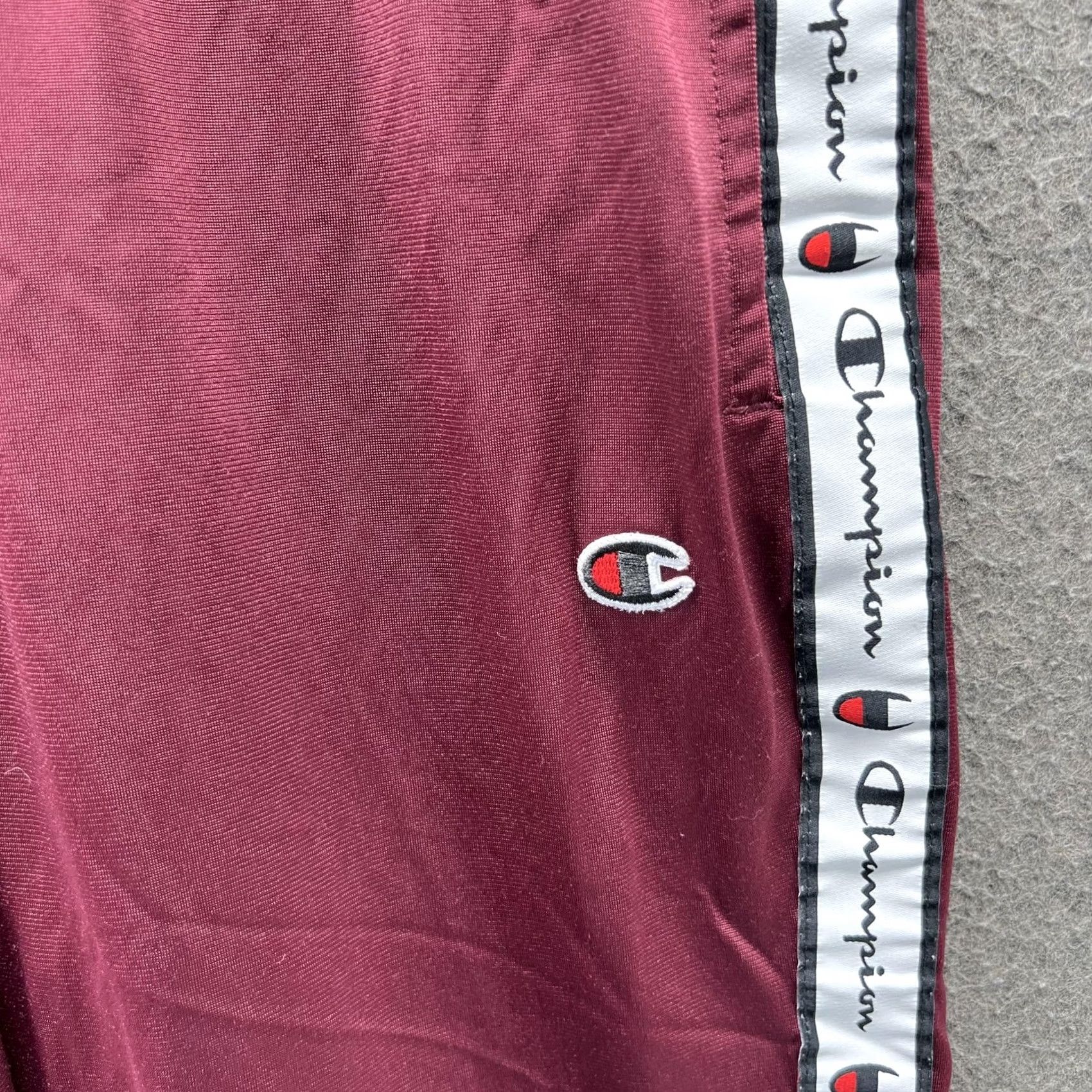 Champion Champion Track Pants Mens Small Red Knit Side Logo Tape Elastic Waist Cuffed Size US 29 - 6 Thumbnail