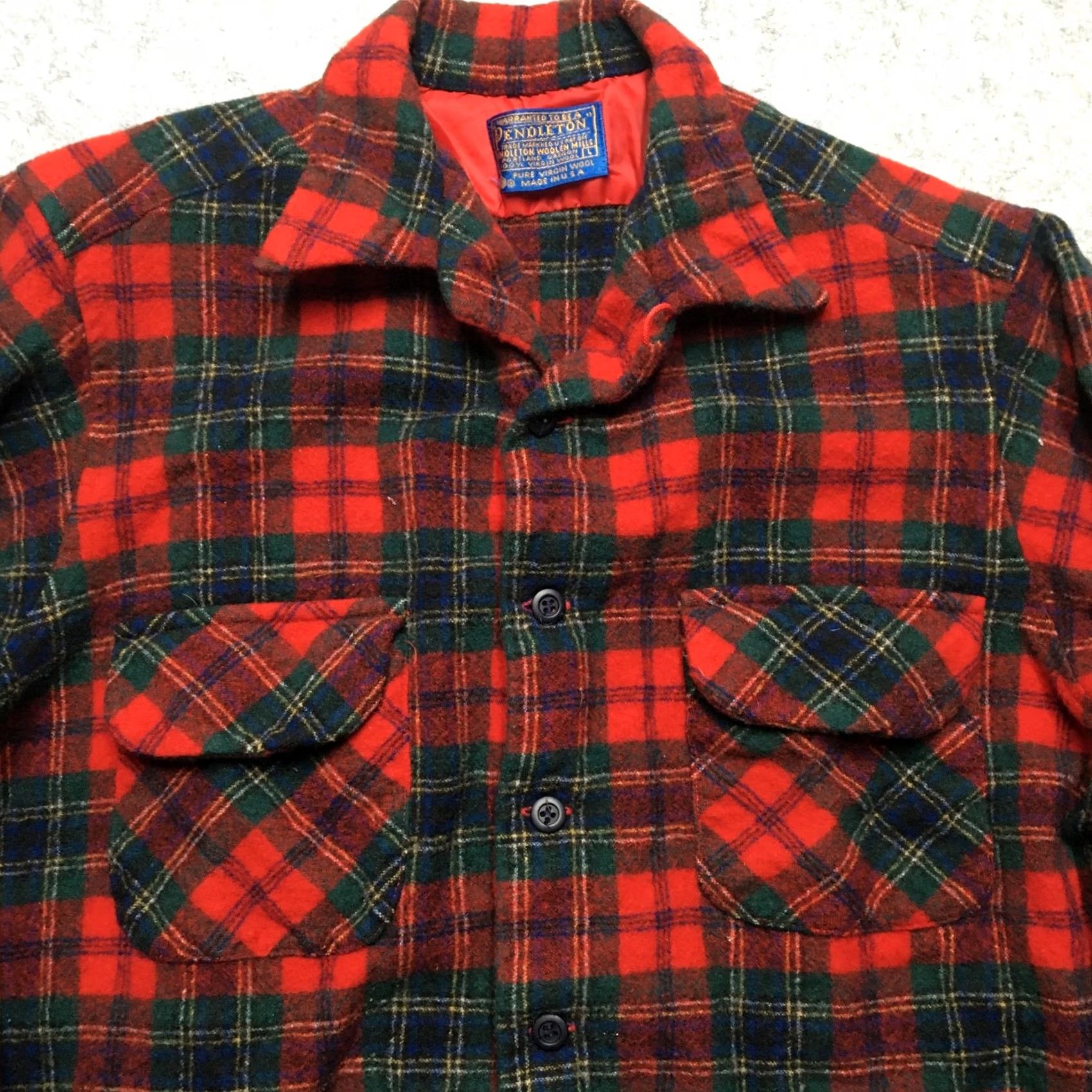 Pendleton VINTAGE Pendleton Shirt Mens S Red Plaid Wool Flannel USA Tartan Button-Up Pocketed Regular Fit Size US S / EU 44-46 / 1 - 3 Thumbnail